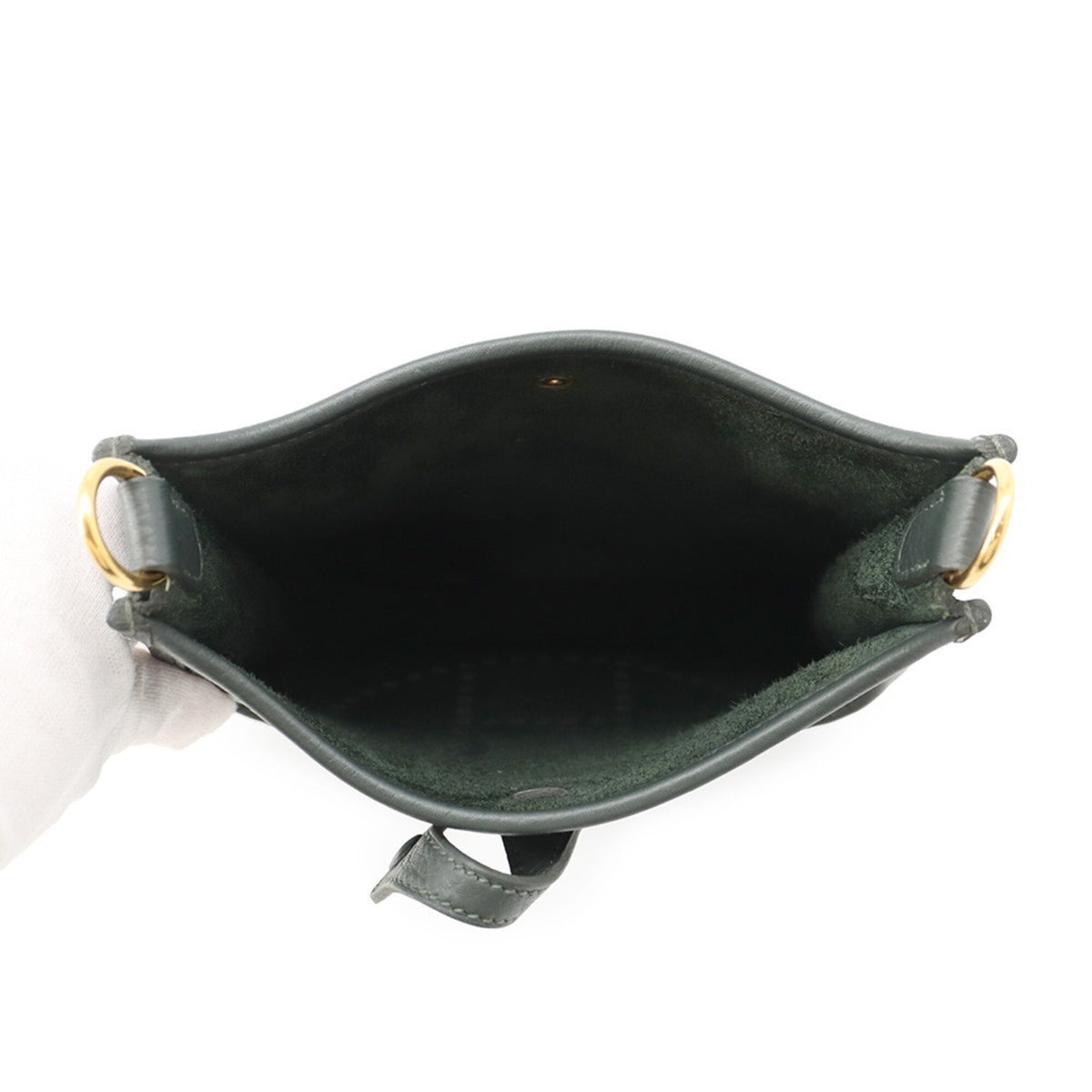Hermes Evelyne Vert Taurillon Clemence Leather Shoulder Bag (Pre-Owned)