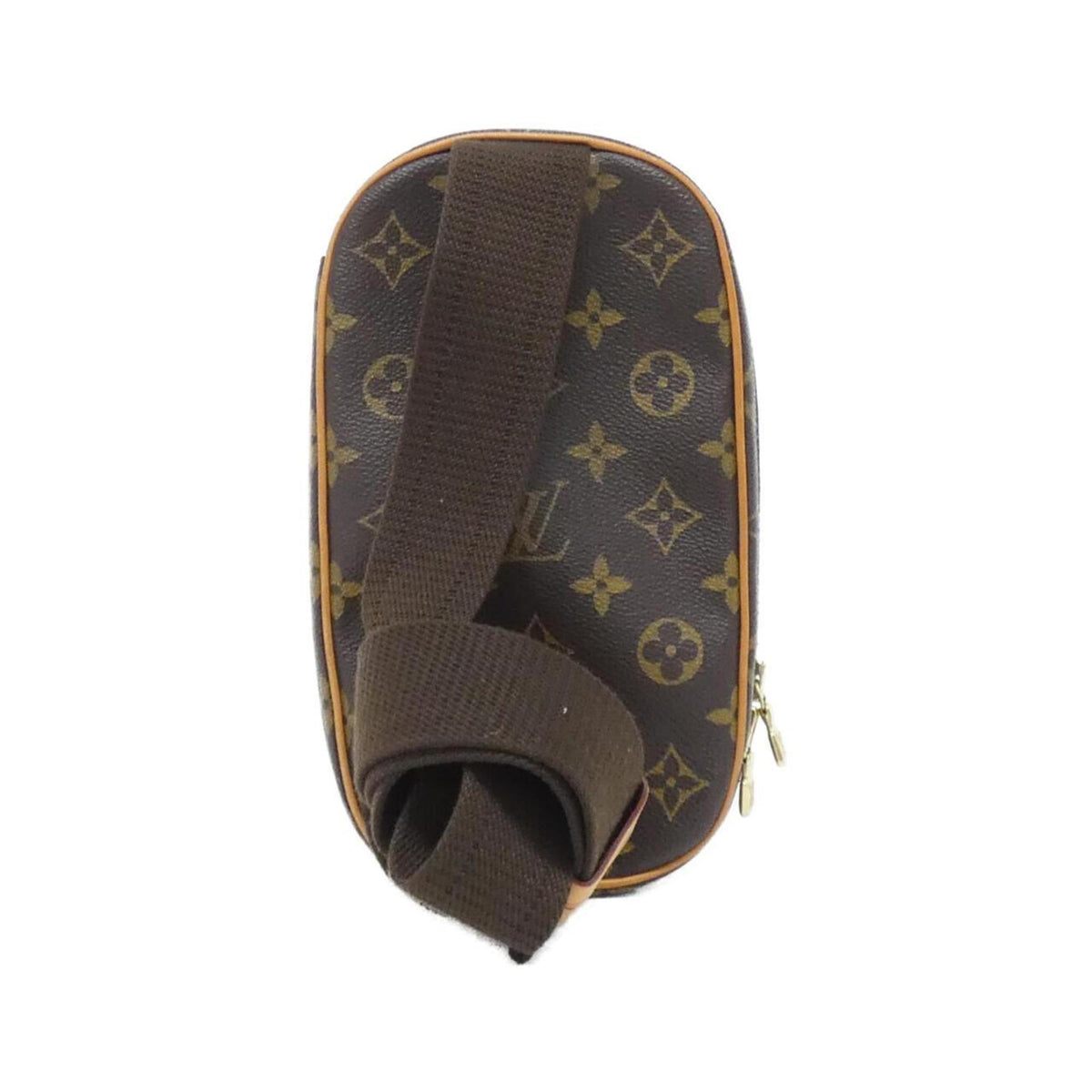 Louis Vuitton Marron Coated Canvas Pochette Shoulder Bag (Pre-Owned)