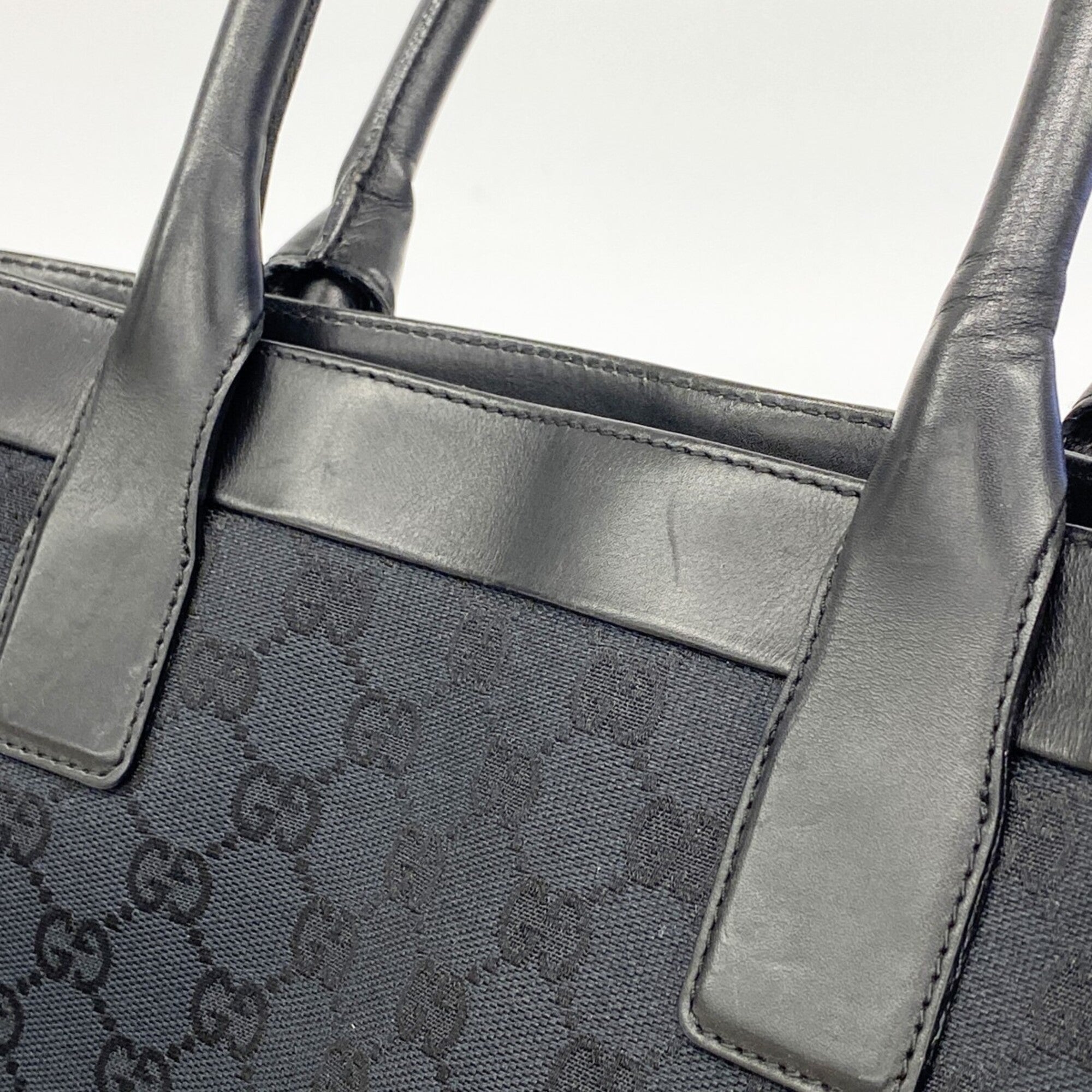 Gucci Black Canvas Tote Bag (Pre-Owned)