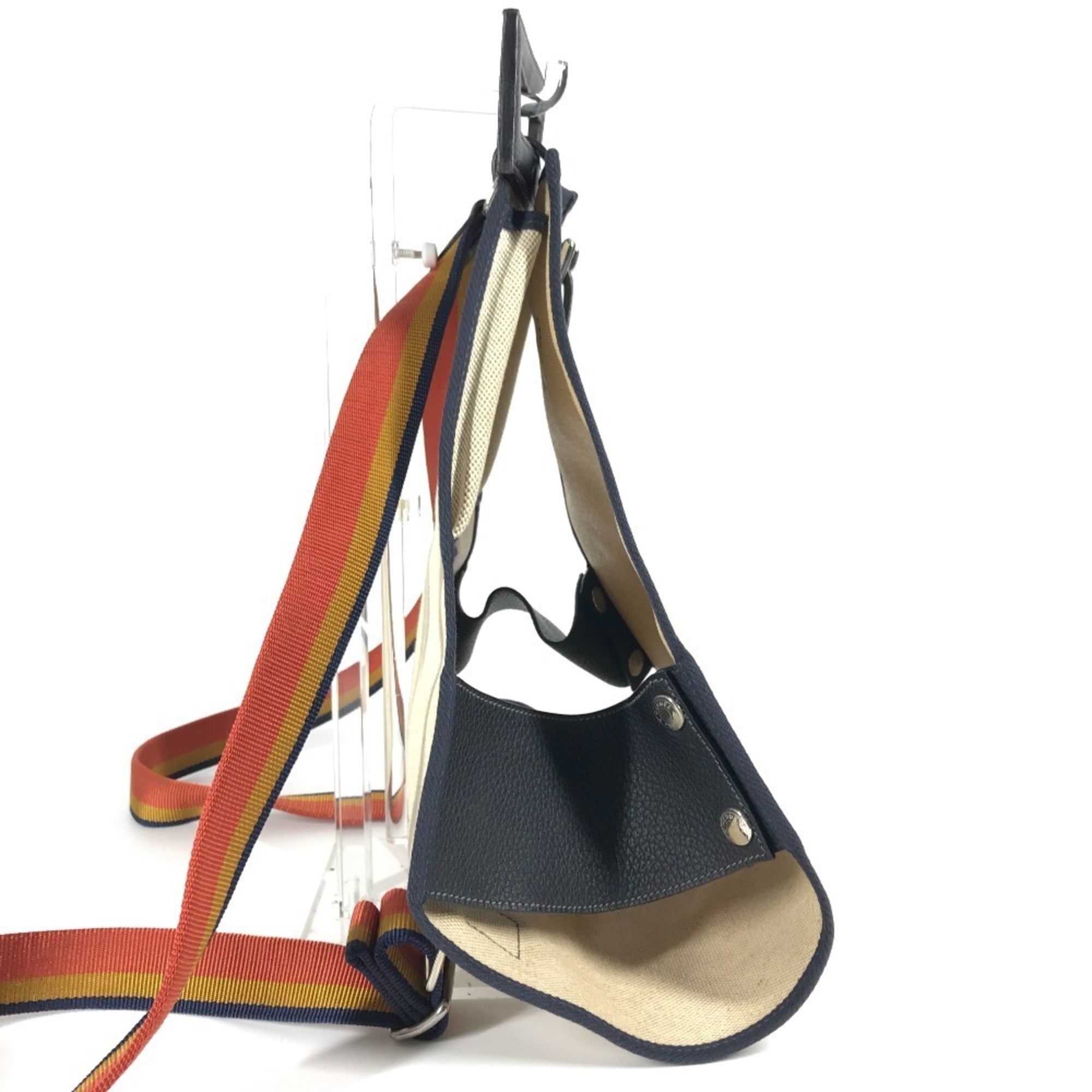 Hermes Beige Orange Toile H Backpack Handbag (Pre-Owned)