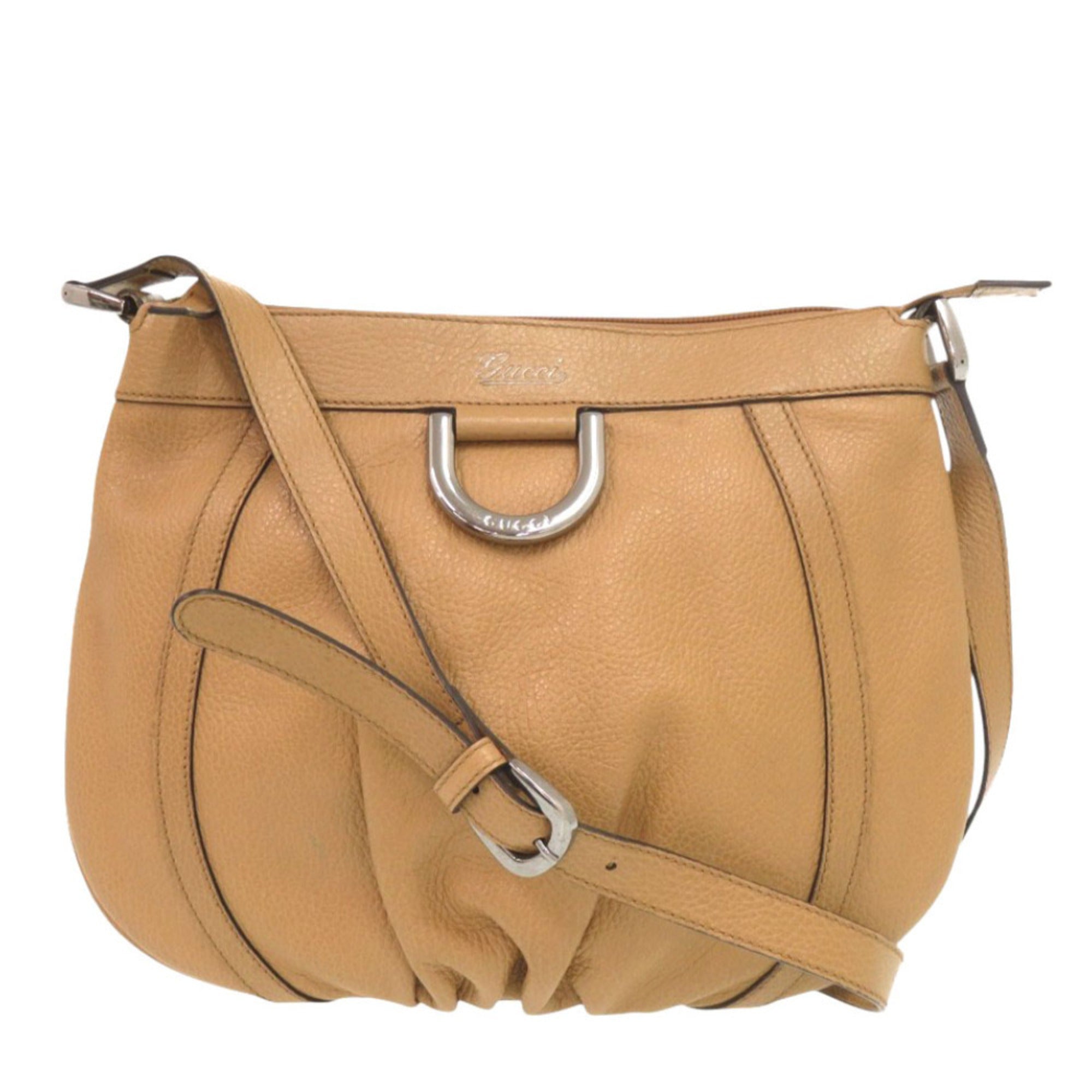 Gucci Brown Camel Leather Shoulder Bag (Pre-Owned)