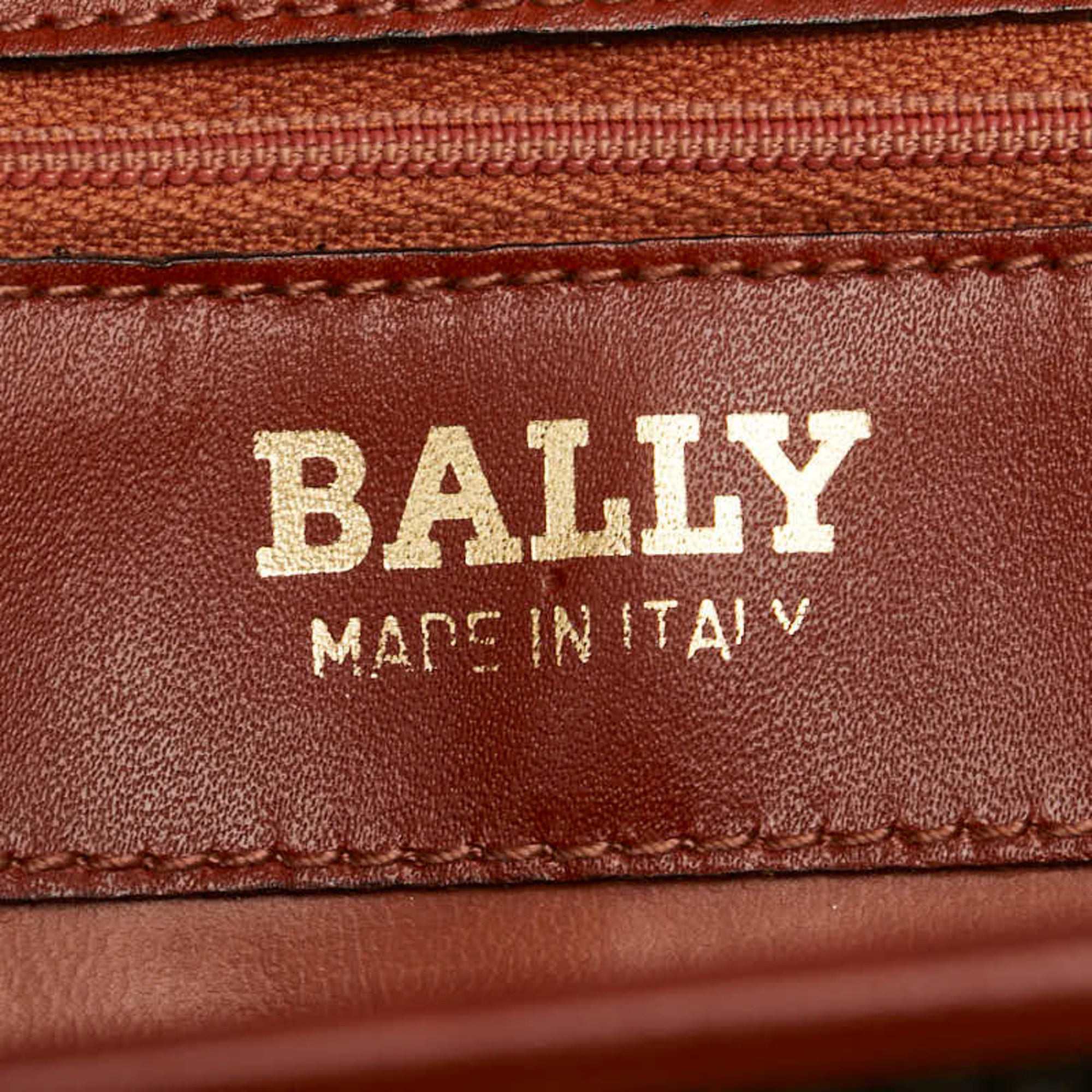 Bally Black Brown Pvc Leather Shoulder Bag (Pre-Owned)