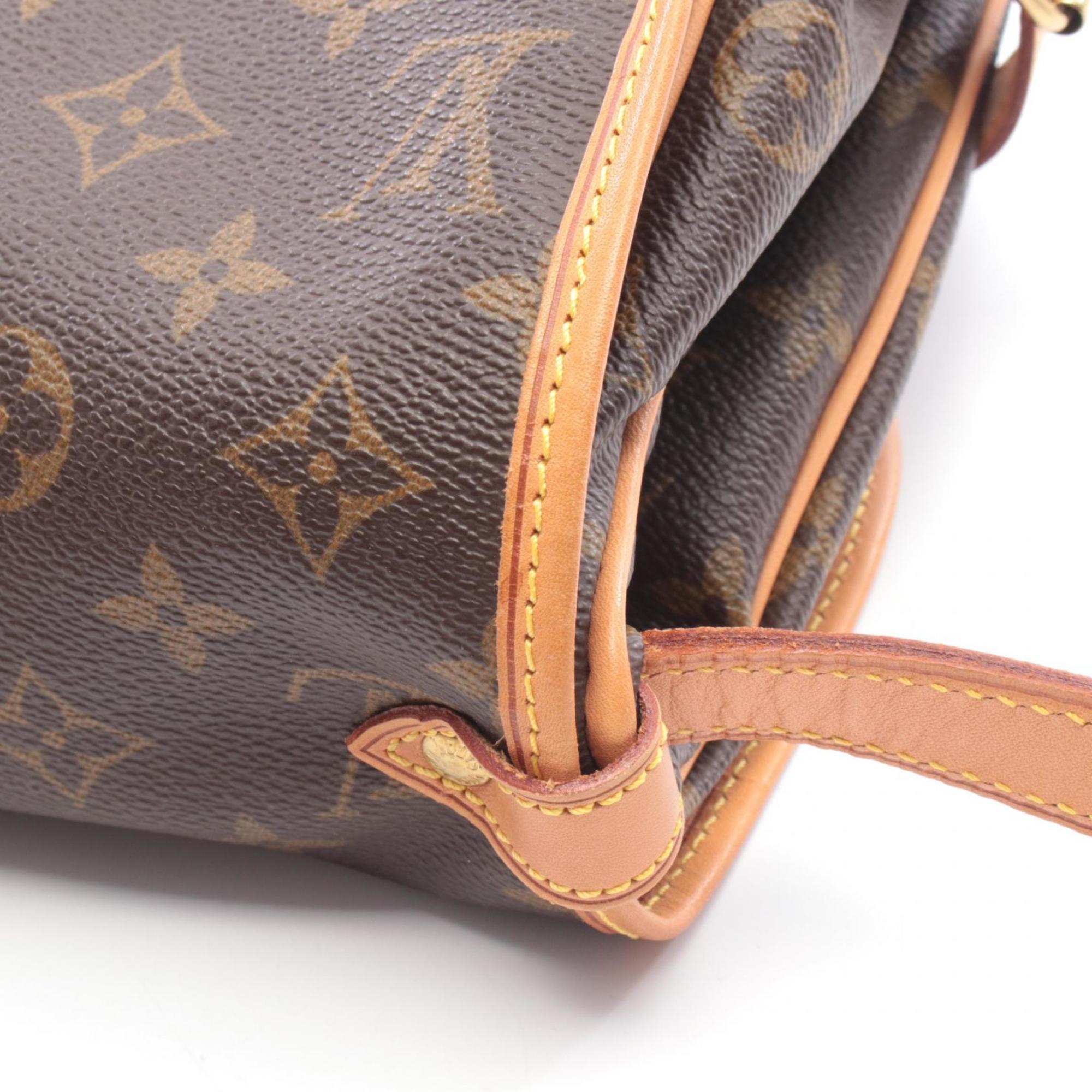Louis Vuitton Brown Coated Canvas Monogram Leather Handbag Shoulder Bag (Pre-Owned)