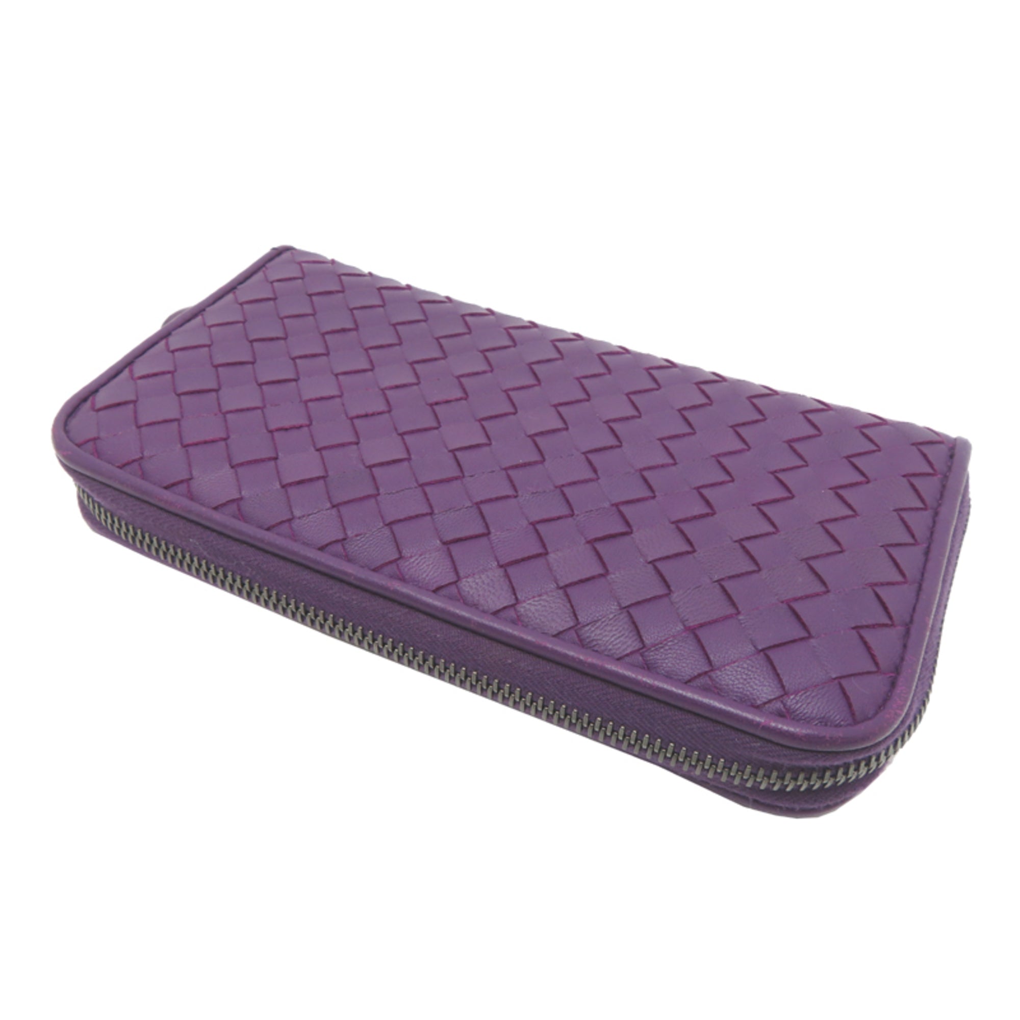 Bottega Veneta Purple Intrecciato Long Wallet (Bi-Fold) (Pre-Owned)