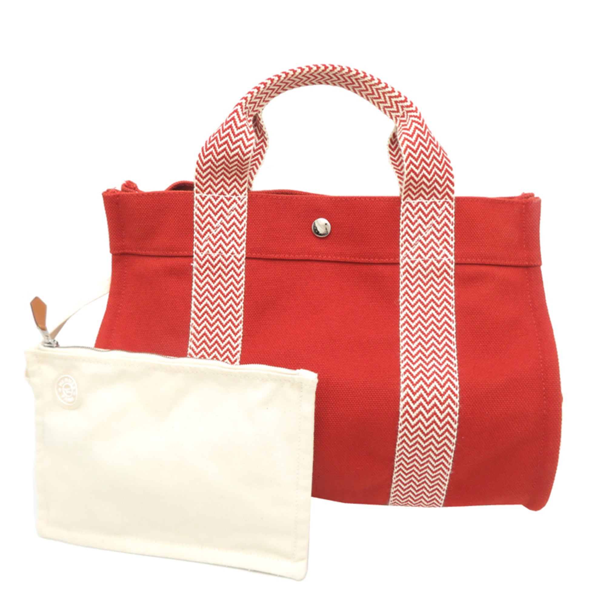 Hermes Orange Canvas Cotton Tote Bag (Pre-Owned)