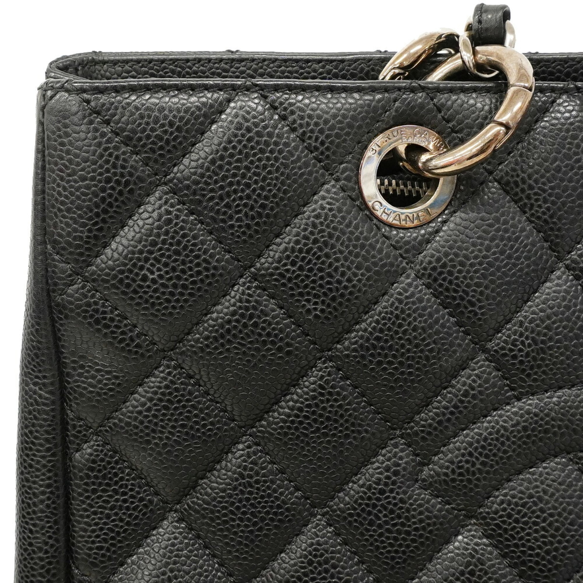 Chanel Black Grained Calfskin Tote Bag (Pre-Owned)