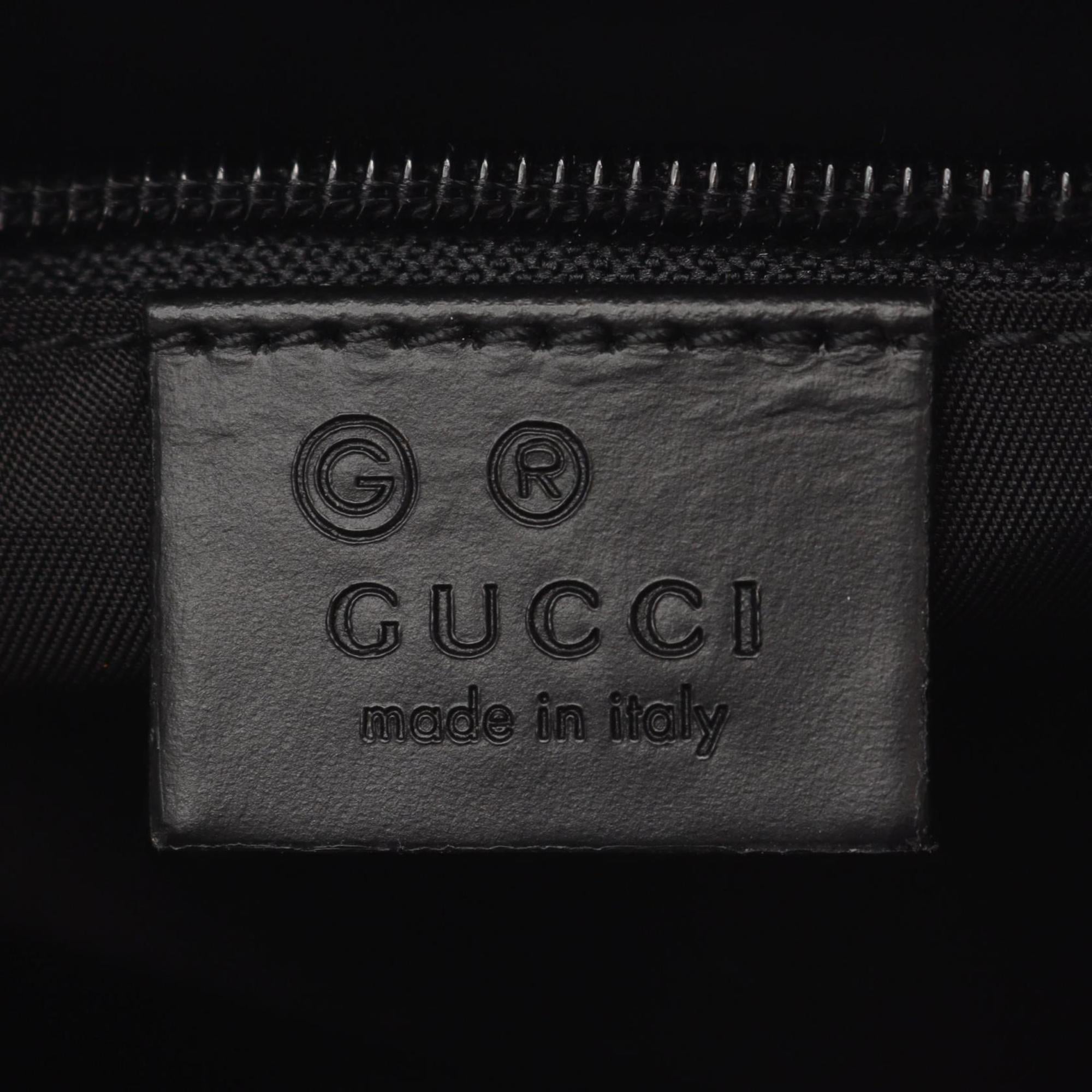 Gucci Black Multi-Color Nylon Leather Backpack Handbag (Pre-Owned)
