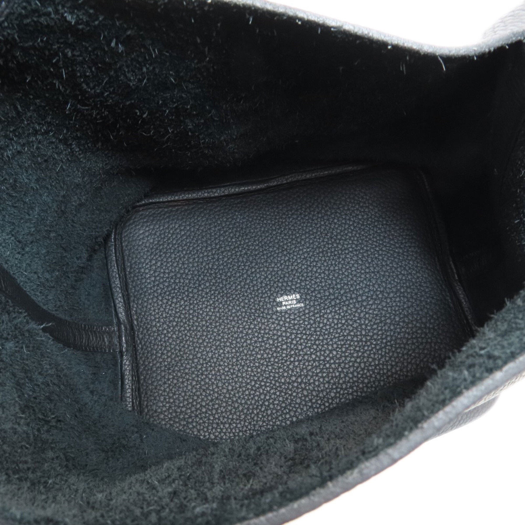 Hermes Black Taurillon Clemence Leather Handbag (Pre-Owned)