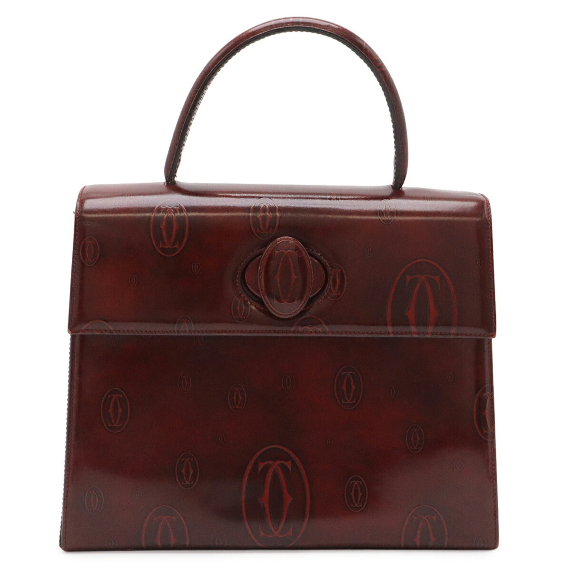 Cartier Happy Birthday Bordeaux Leather Handbag (Pre-Owned)