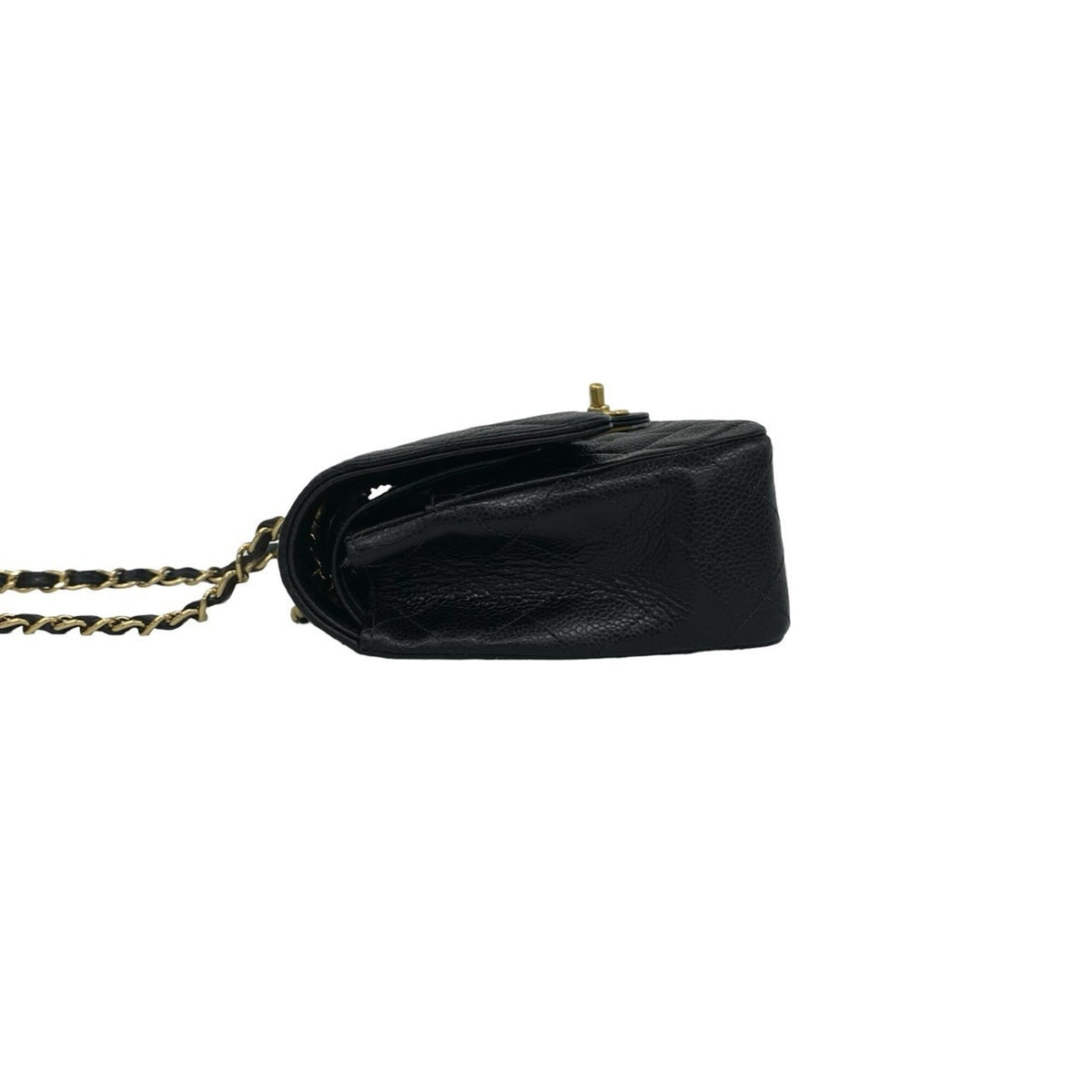 Chanel Black Grained Calfskin Pochette Shoulder Bag (Pre-Owned)