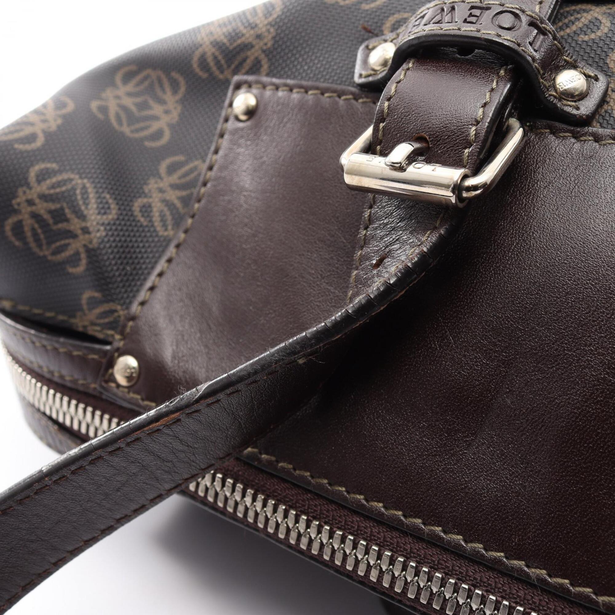 Loewe Brown Leather Coated Canvas Handbag Tote Bag (Pre-Owned)