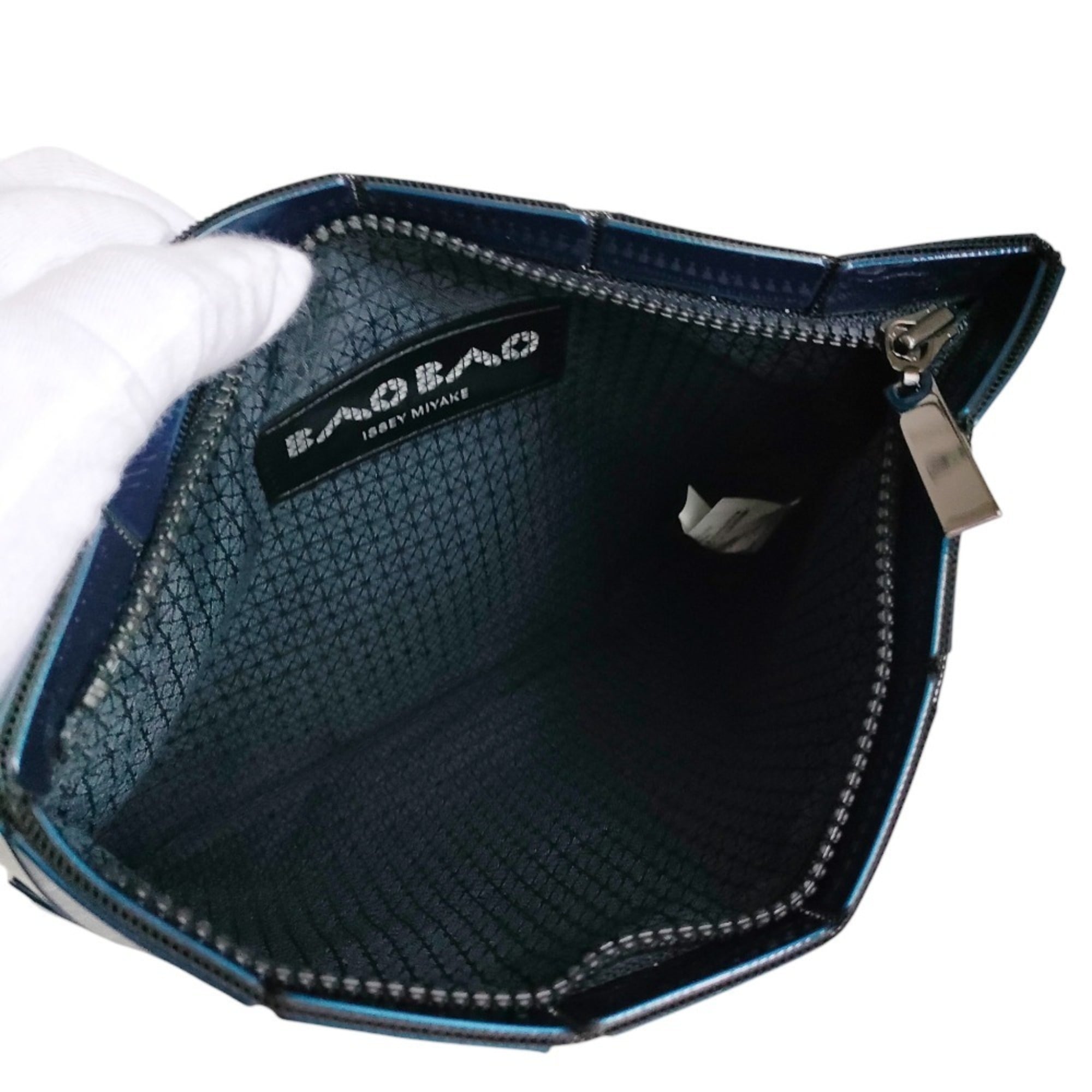 Bao Bao Issey Miyake Metallic Blue Polyvinyl Polyester Nylon Clutch Bag Pouch (Pre-Owned)