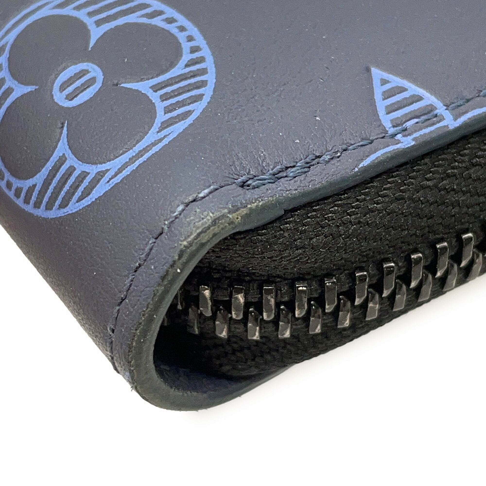Louis Vuitton Monogram Shadow Navy Monogram Shadow Long Wallet (Bi-Fold) (Pre-Owned)