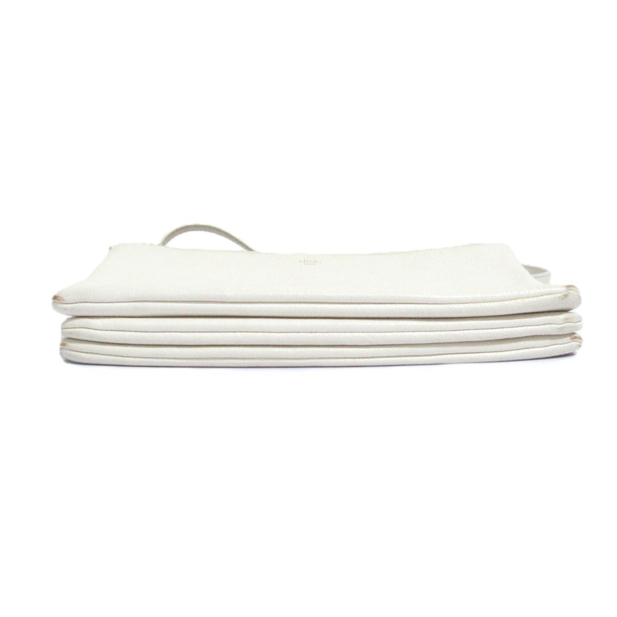 Celine Off-White White Leather Shoulder Bag (Pre-Owned)