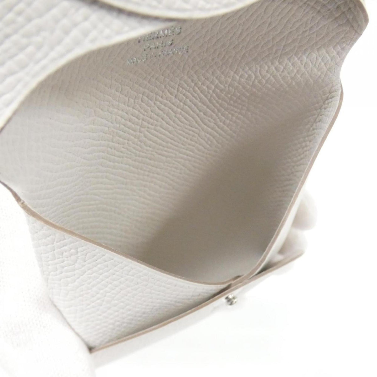 Hermes White Epsom Leather Coin Purse/Coin Case (Pre-Owned)