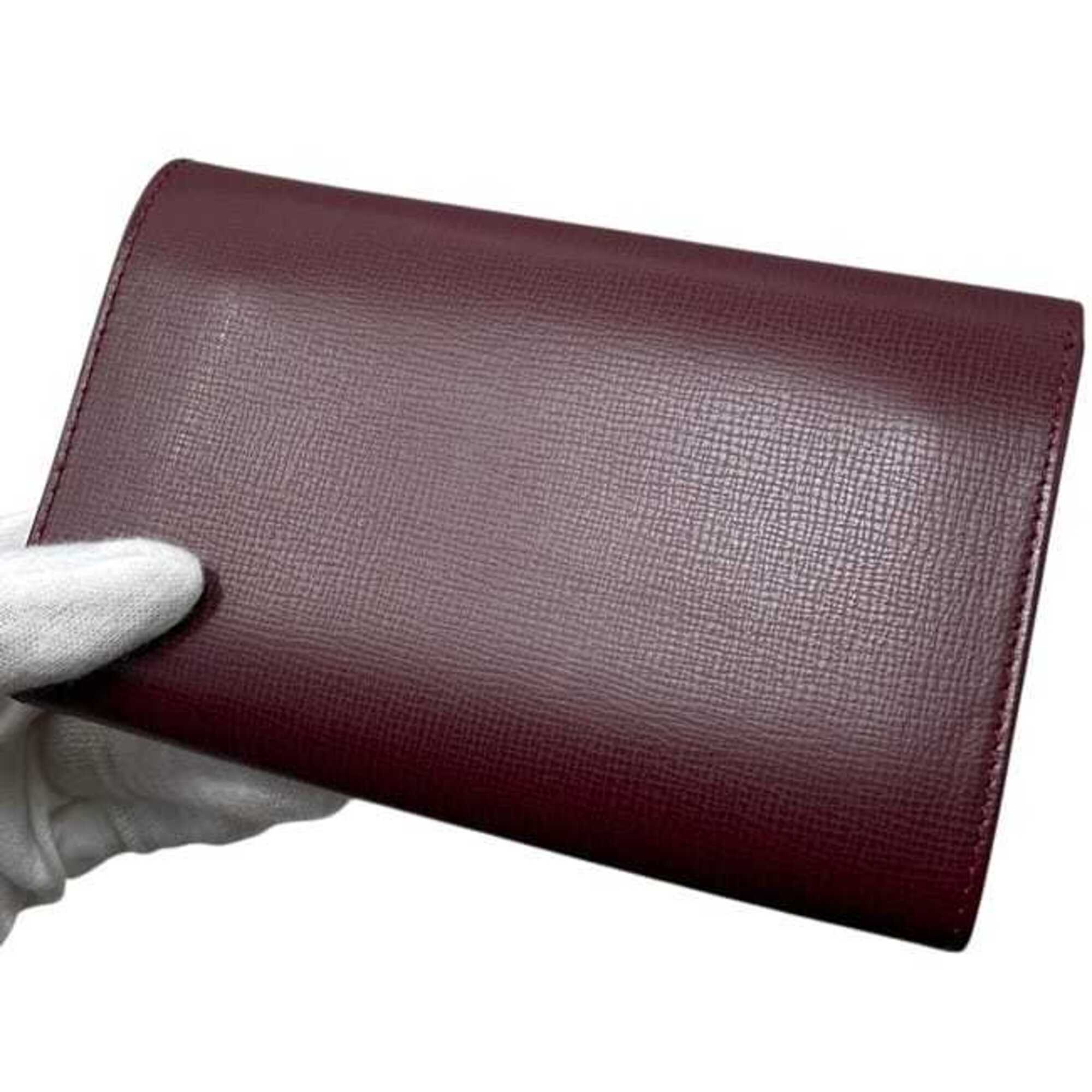Cartier Bordeaux Wine Red Leather Wallet (Bi-Fold) (Pre-Owned)