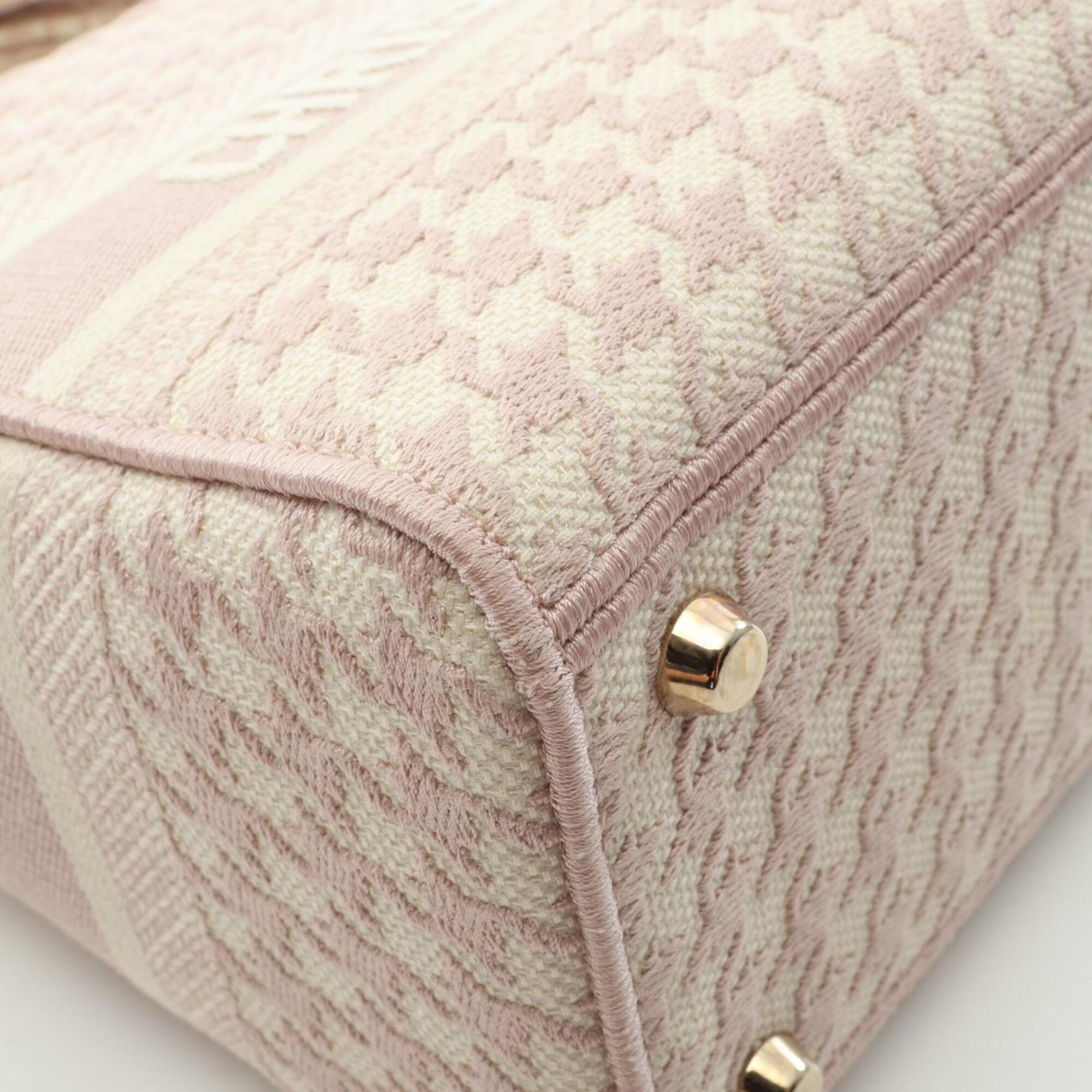 Christian Dior Ivory Pink Canvas Handbag (Pre-Owned)