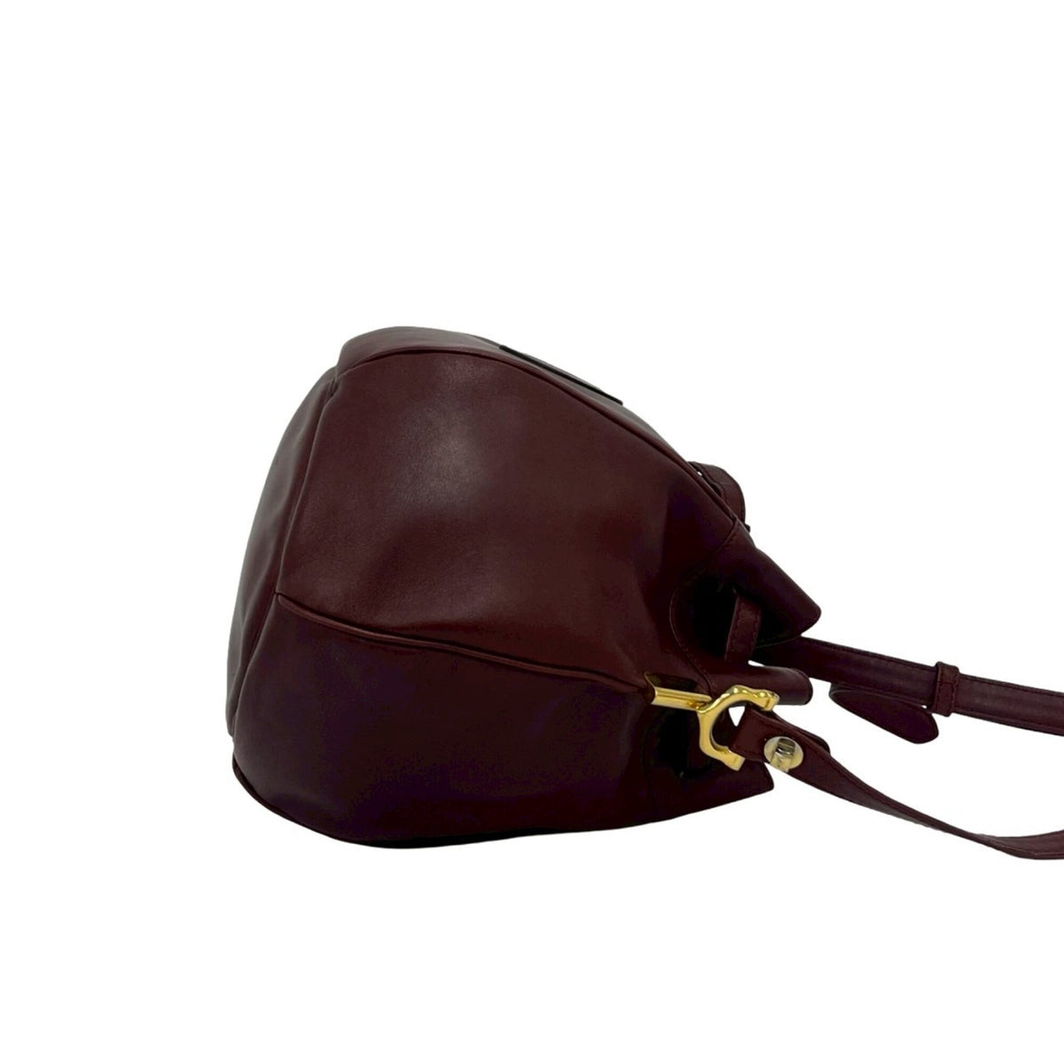 Cartier Wine Red Leather Pochette Shoulder Bag (Pre-Owned)