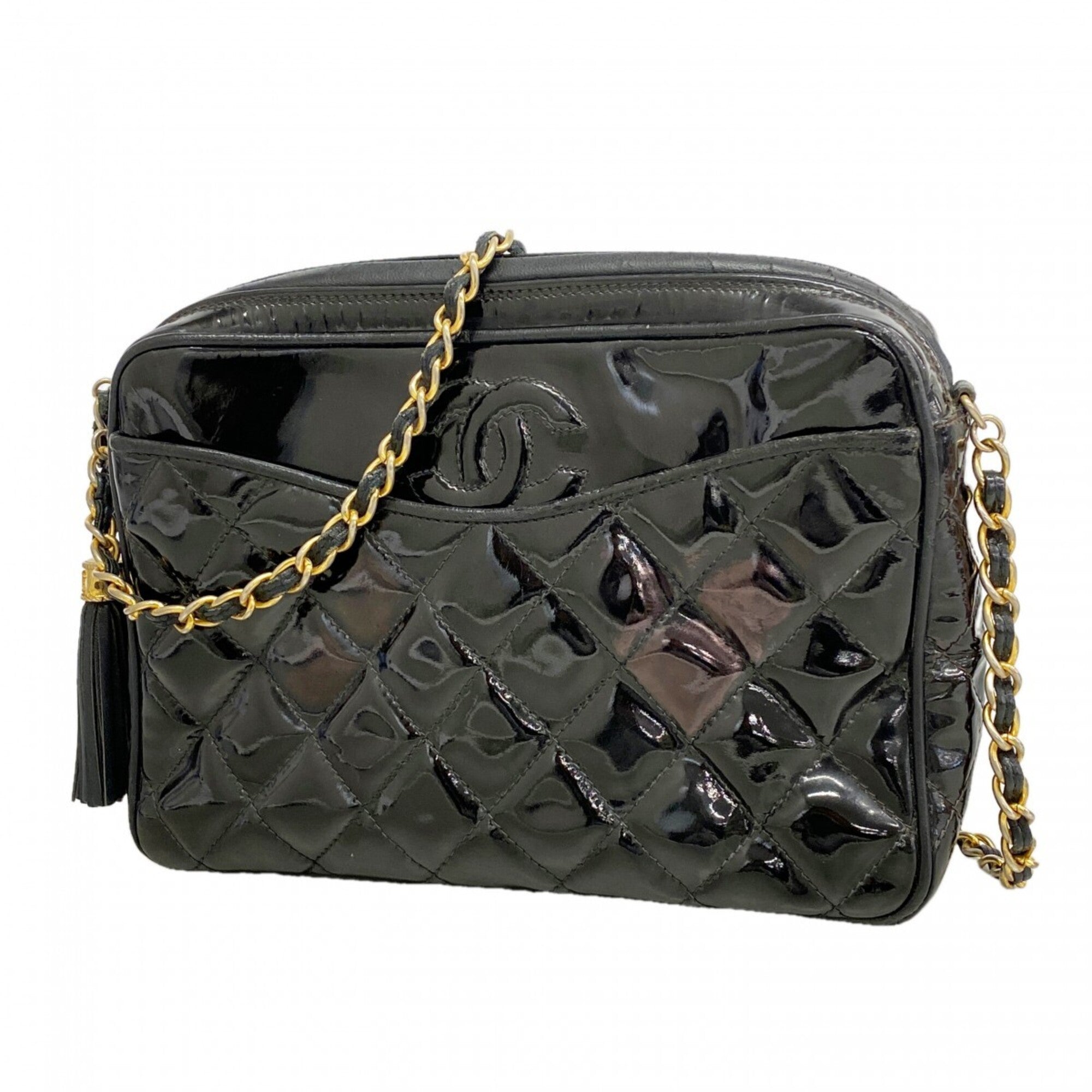 Chanel Black Patent Leather Shoulder Bag (Pre-Owned)