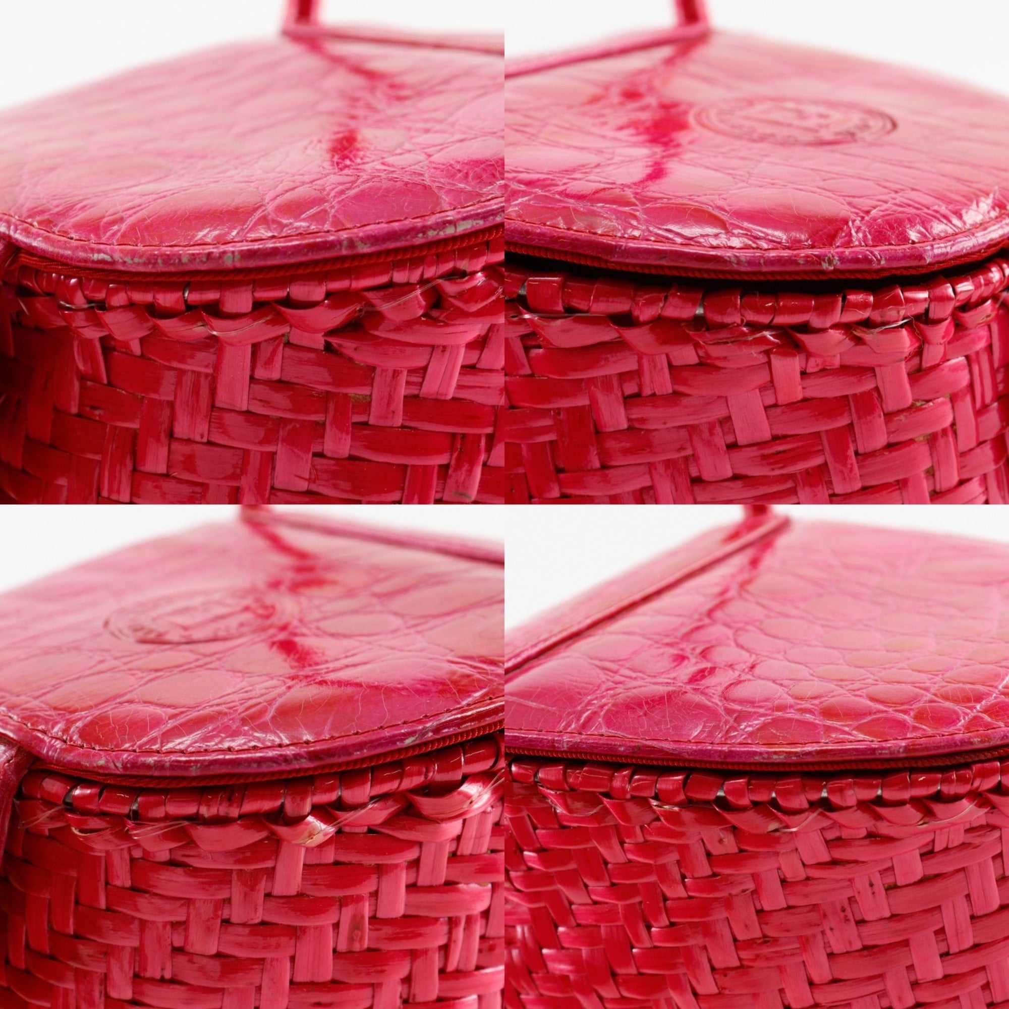 Fendi Pink Straw Basket Handbag (Pre-Owned)