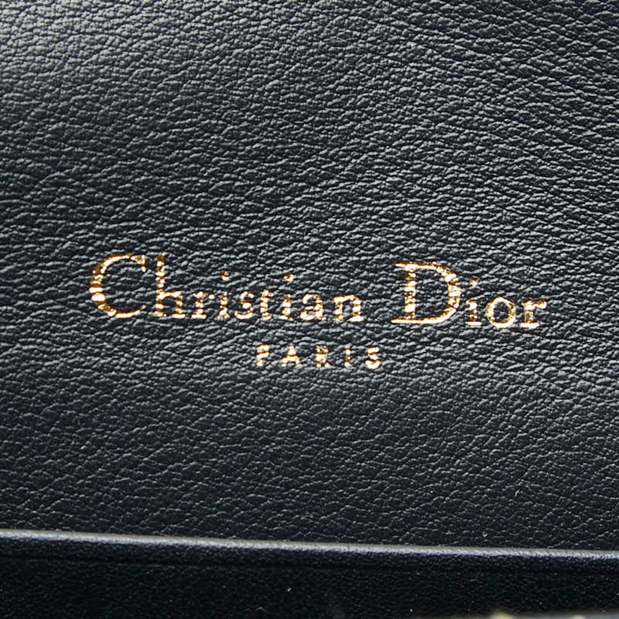Christian Dior Beige Navy Canvas Leather Sling Bag (Pre-Owned)