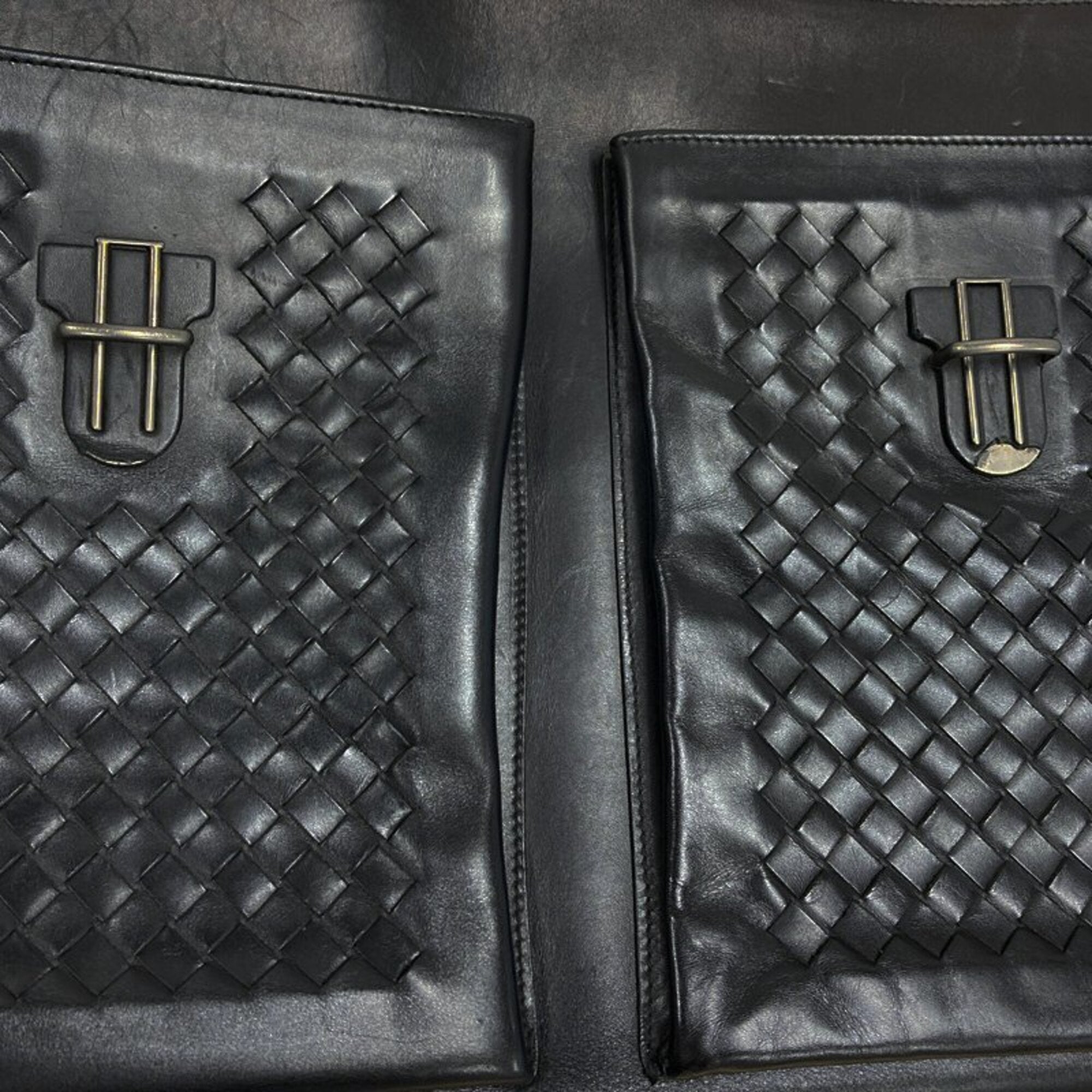 Bottega Veneta Black Leather Briefcase (Pre-Owned)