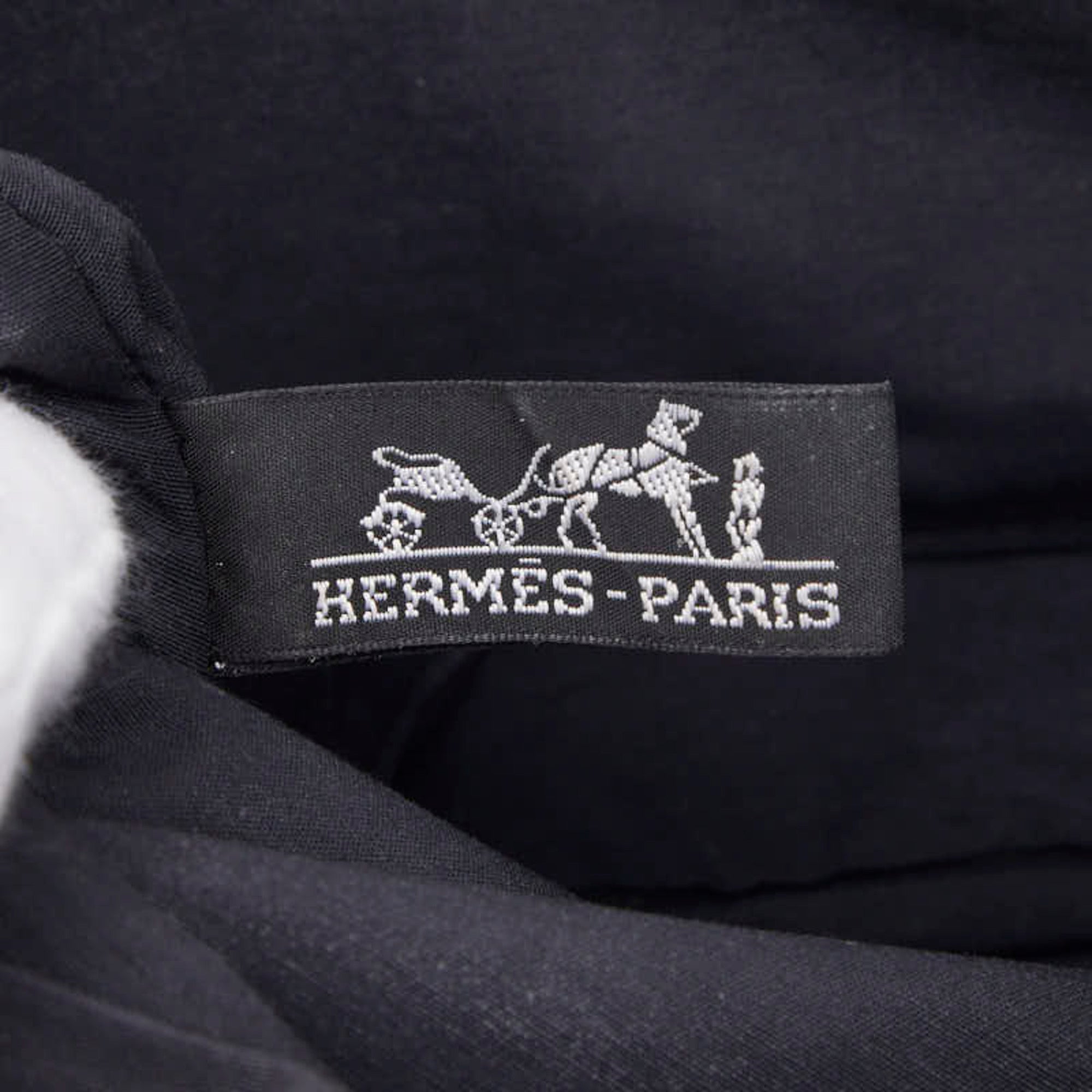 Hermes Bolide Black Canvas Leather Pouch (Pre-Owned)