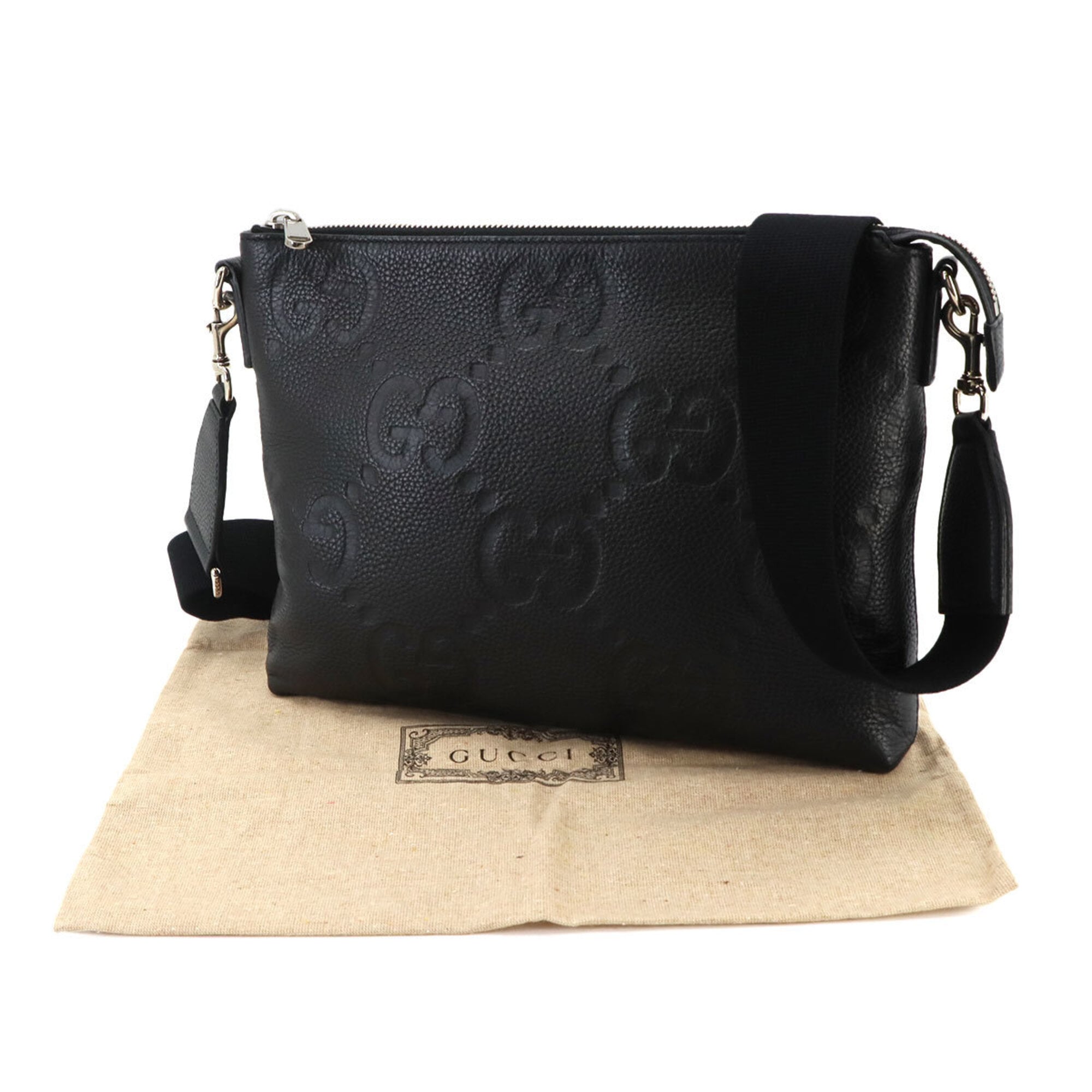 Gucci Black Leather Handbag Shoulder Bag (Pre-Owned)