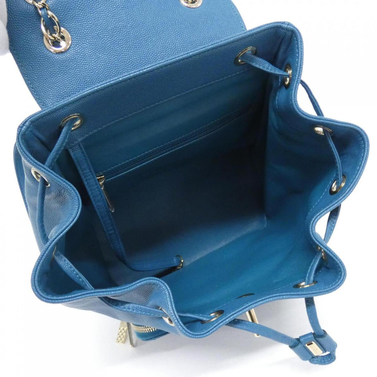 Chanel Blue Grained Calfskin Backpack (Pre-Owned)