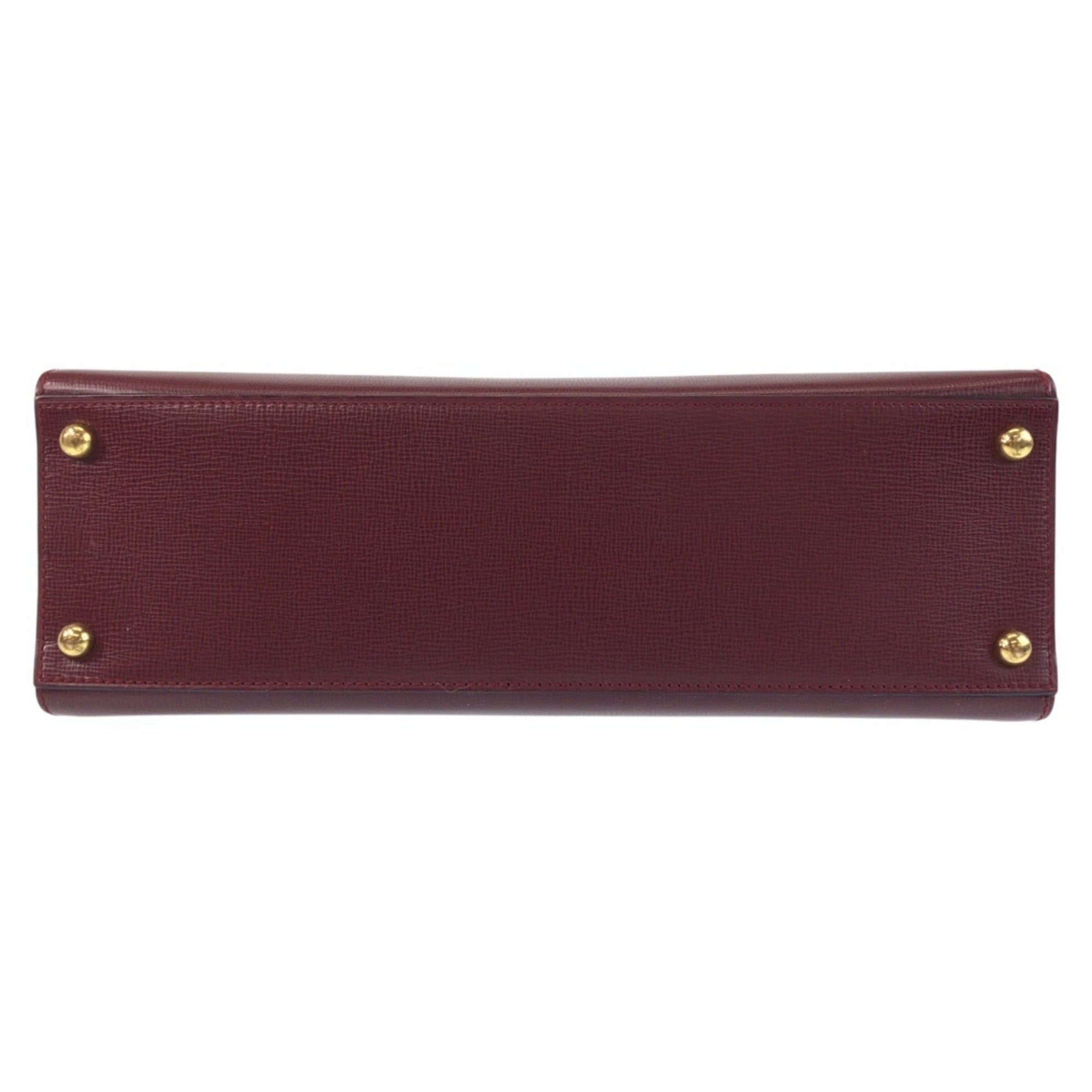 Cartier Bordeaux Leather Handbag (Pre-Owned)