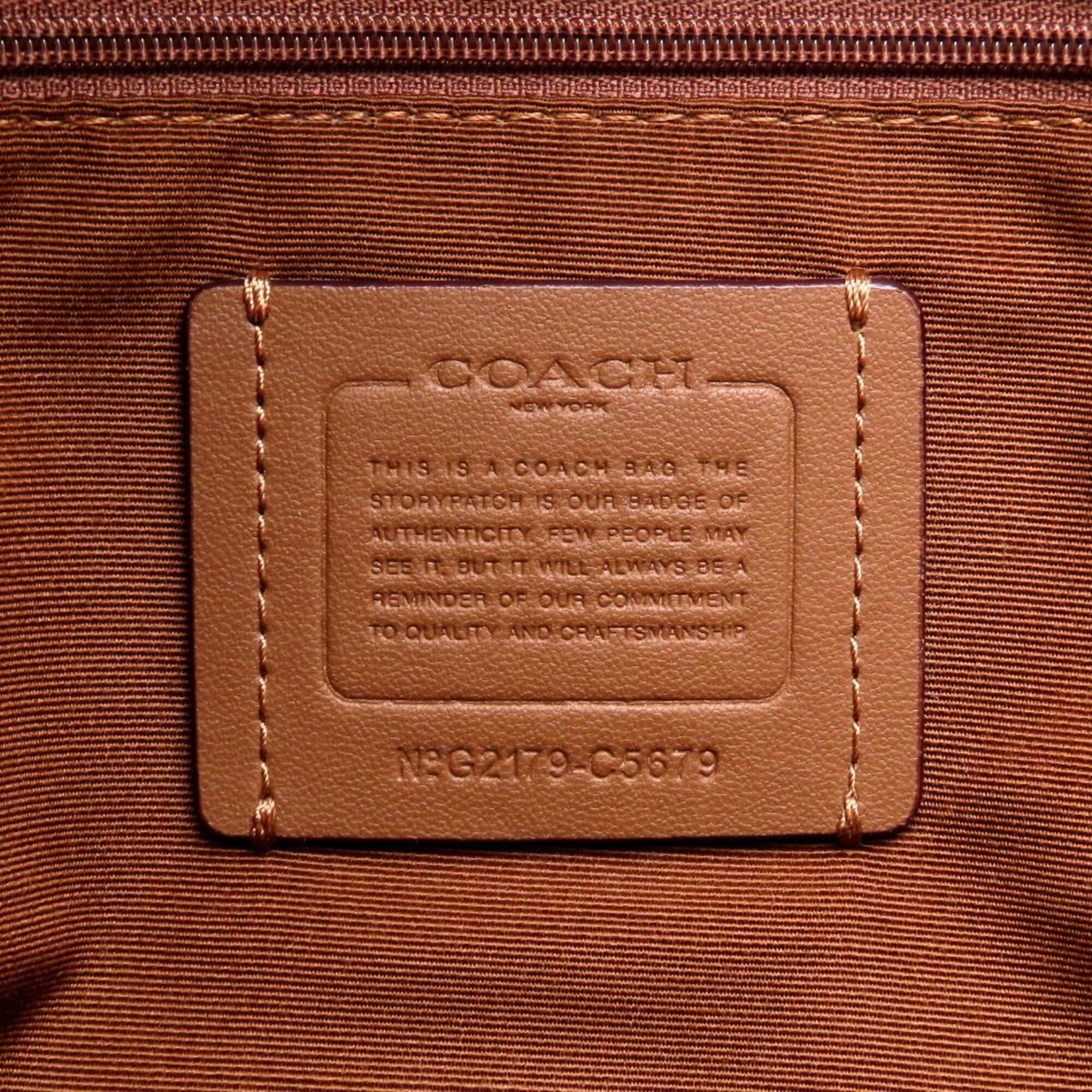Coach Beige Pink Canvas Leather Backpack (Pre-Owned)