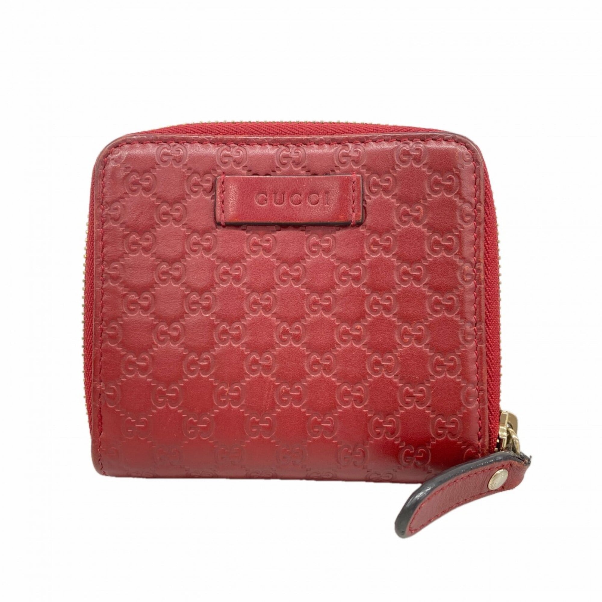 Gucci Red Color Leather Wallet (Bi-Fold) (Pre-Owned)