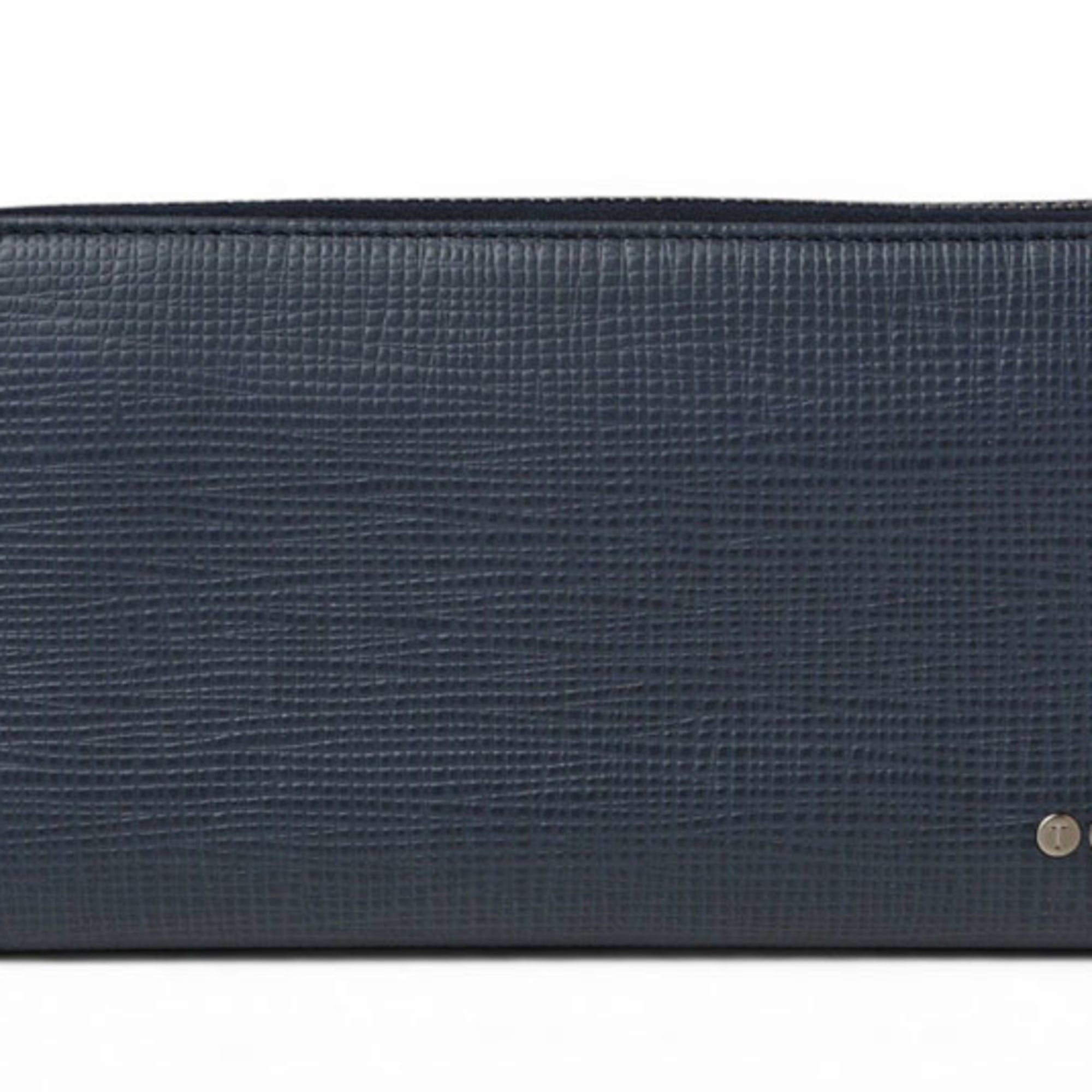 Tod's Navy Leather Long Wallet (Bi-Fold) (Pre-Owned)