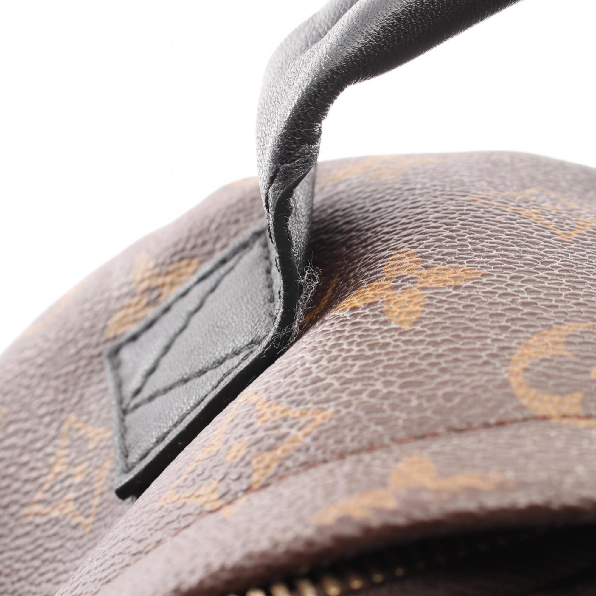 Louis Vuitton Black Brown Coated Canvas Leather Backpack Handbag (Pre-Owned)