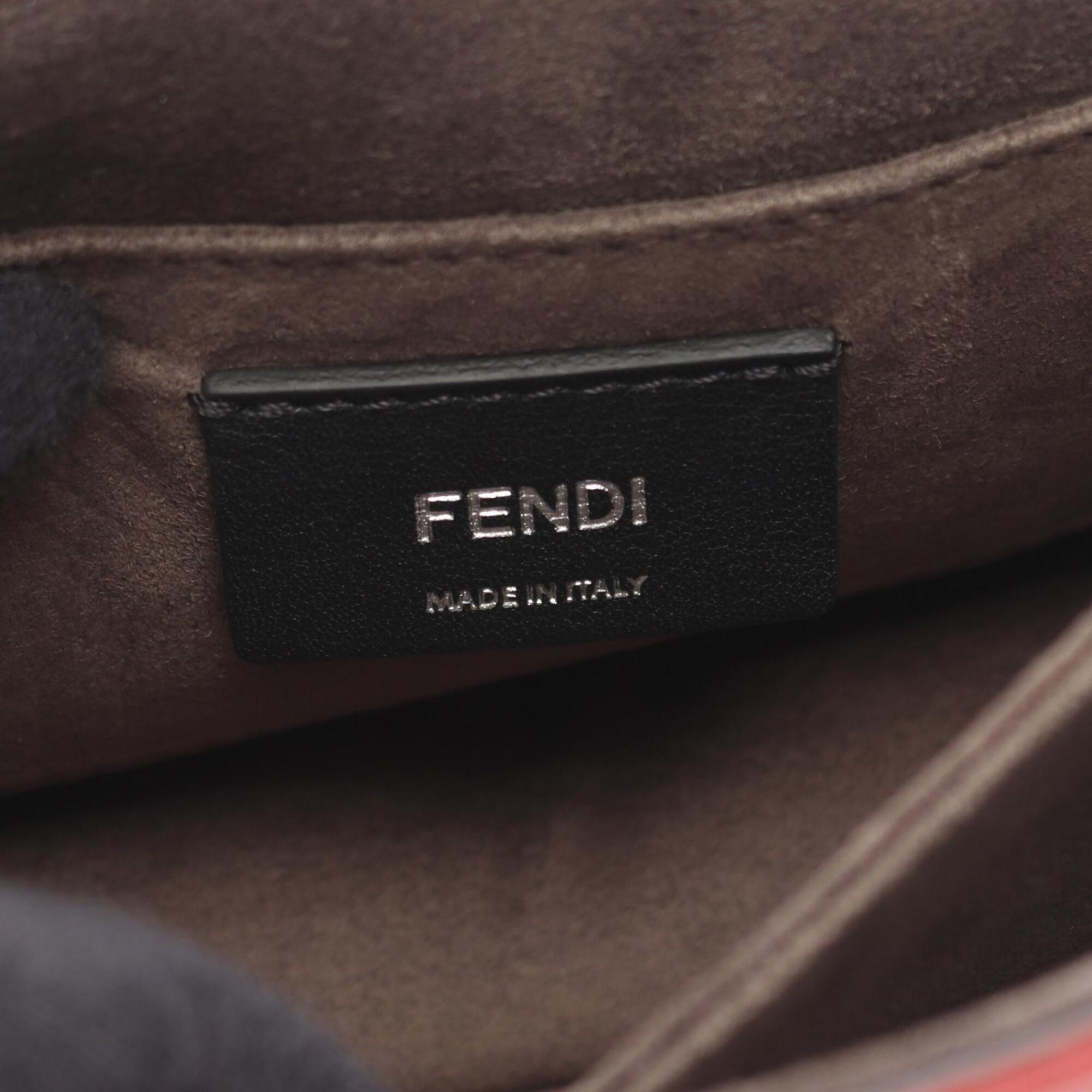 Fendi Bordeaux Multi-Color Leather Handbag Shoulder Bag (Pre-Owned)