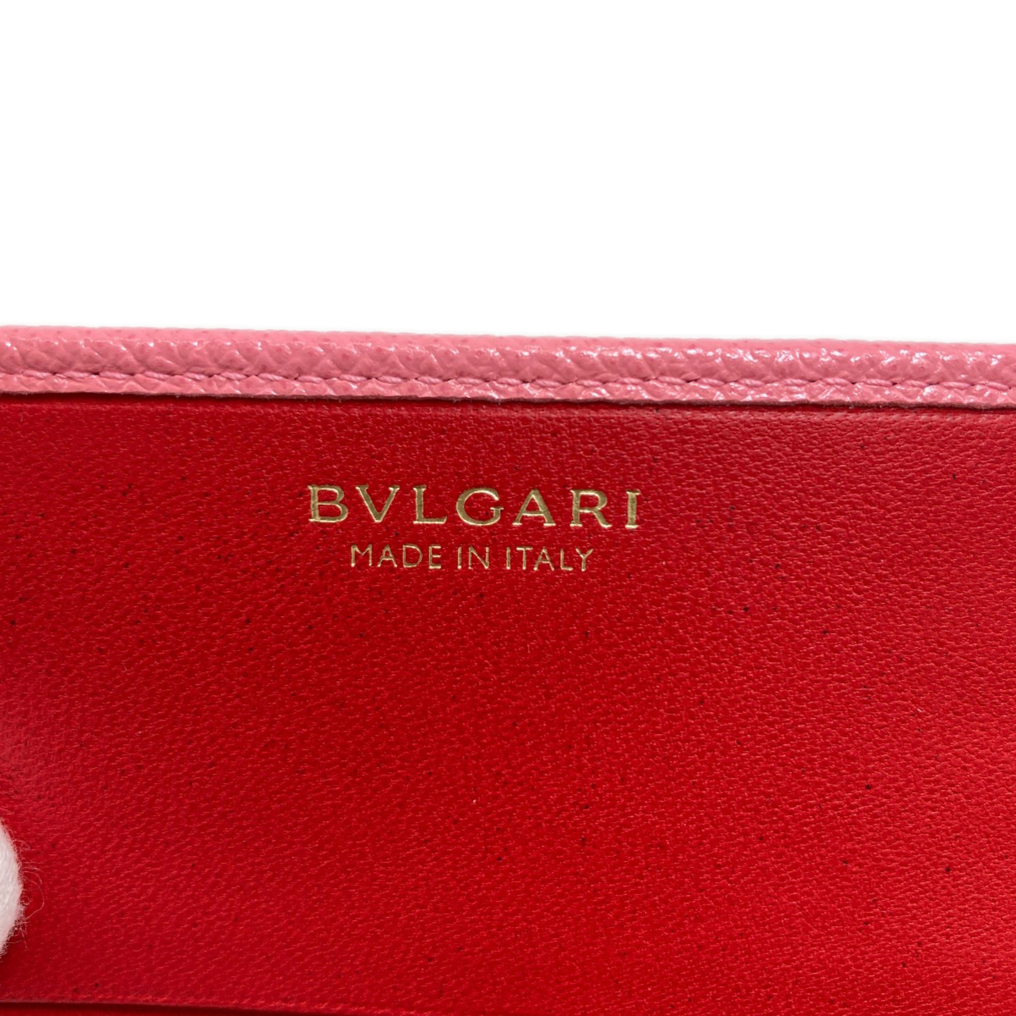 Bvlgari Pink Leather Long Wallet (Bi-Fold) (Pre-Owned)