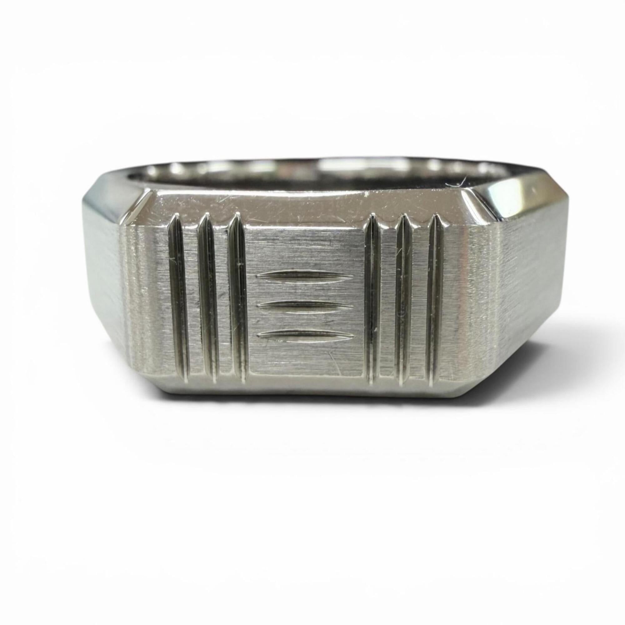 Hermes Silver Stainless Steel Band Ring (Pre-Owned)
