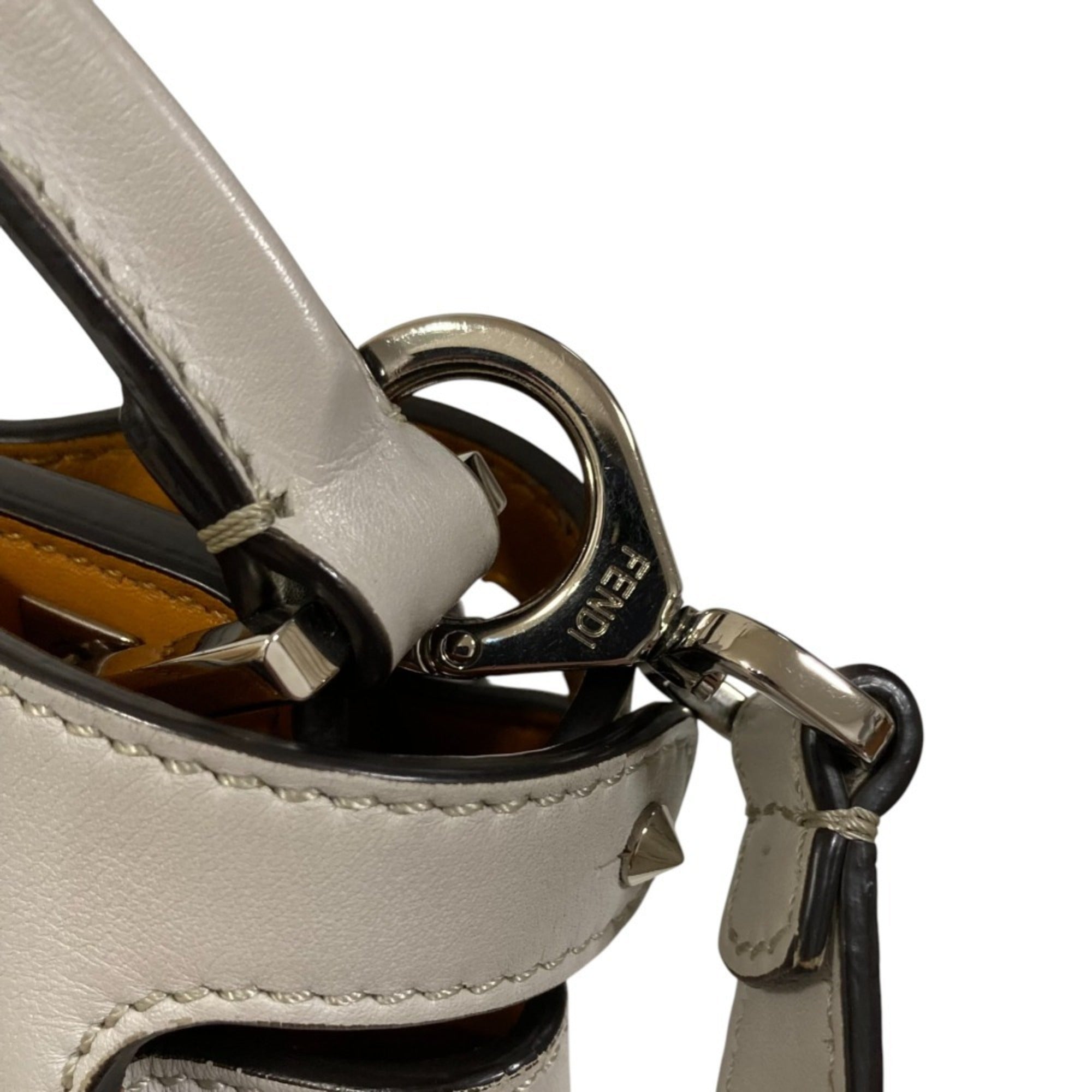 Fendi Peekaboo Gray Handbag Shoulder Bag (Pre-Owned)