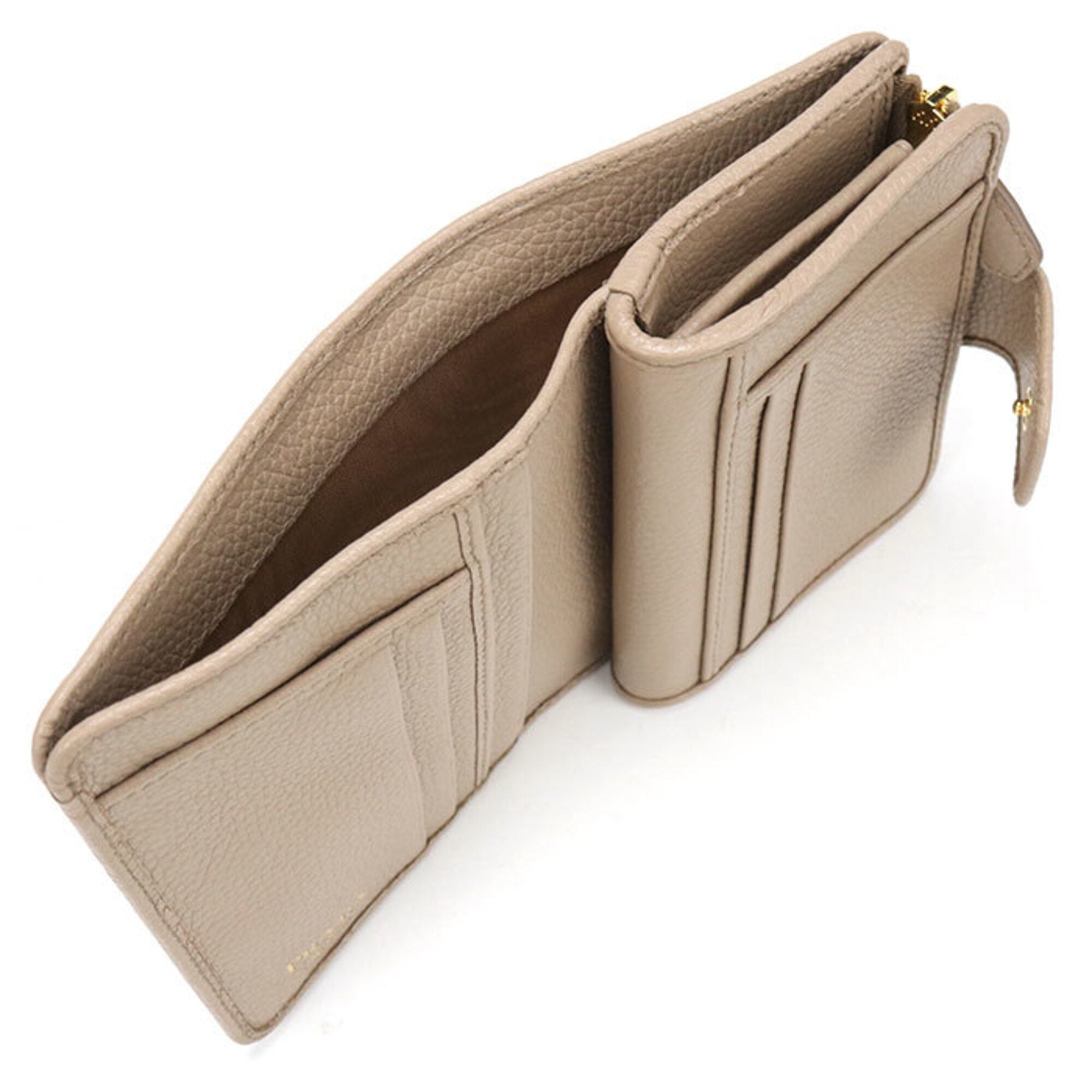 Prada Beige Leather Wallet (Bi-Fold) (Pre-Owned)