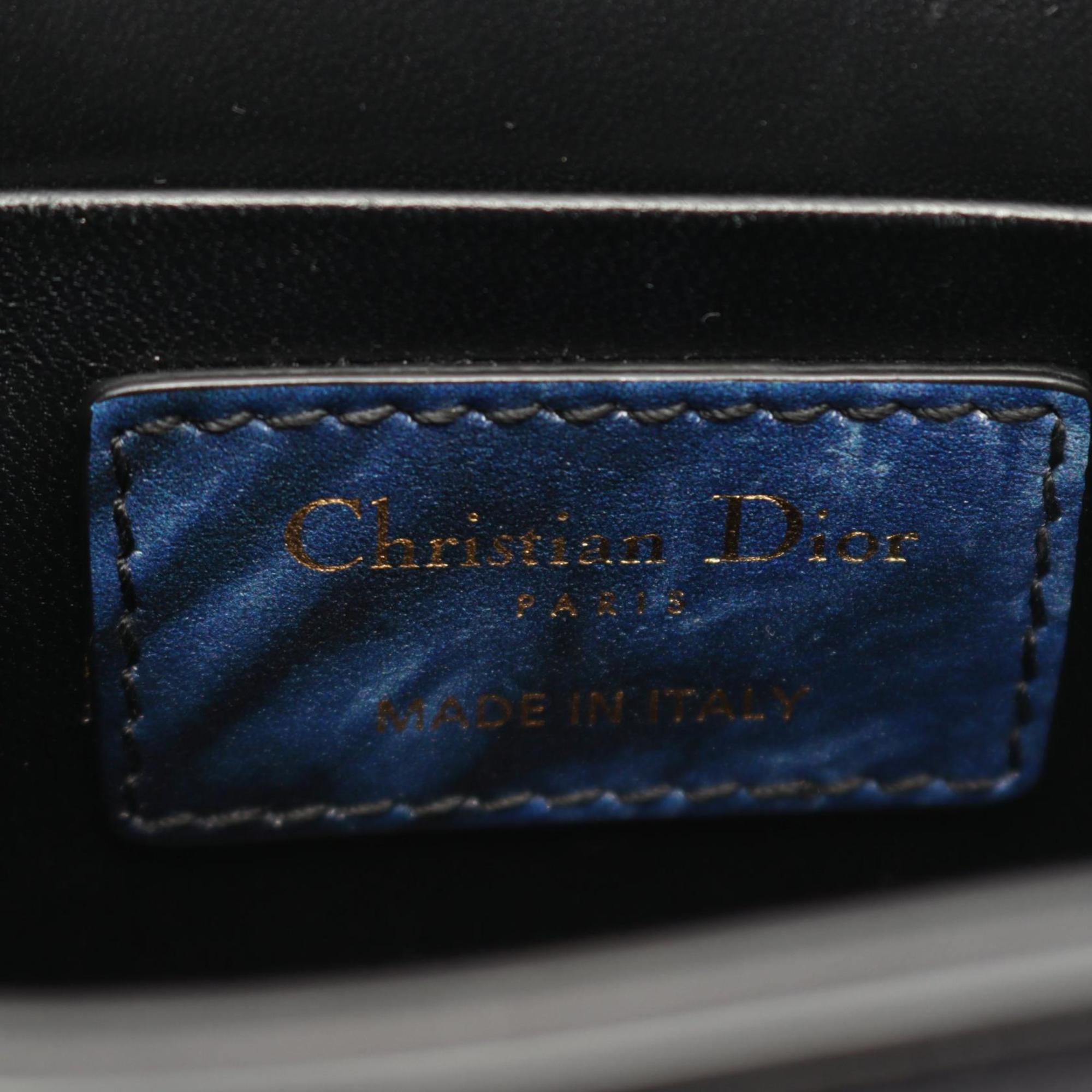 Christian Dior Navy Leather Handbag Shoulder Bag (Pre-Owned)