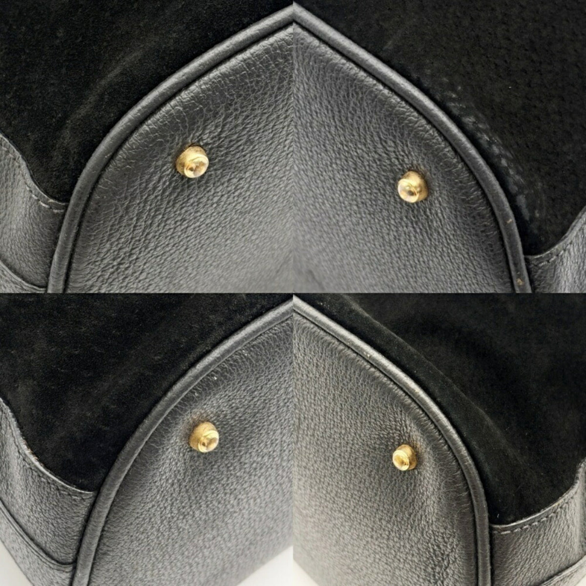 Gucci Black Bamboo Suede Leather Shoulder Bag (Pre-Owned)