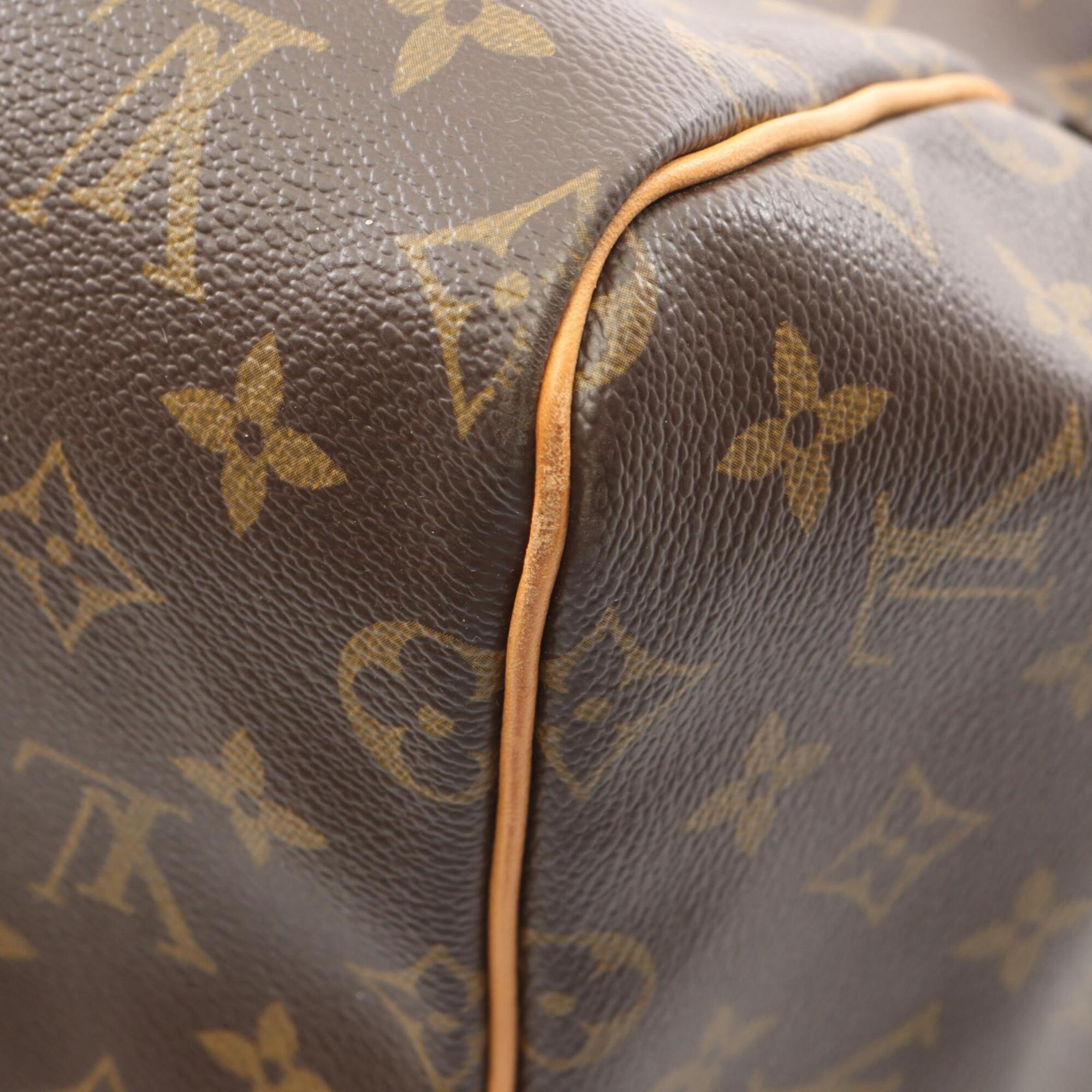 Louis Vuitton Brown Coated Canvas Leather Boston Bag Handbag (Pre-Owned)