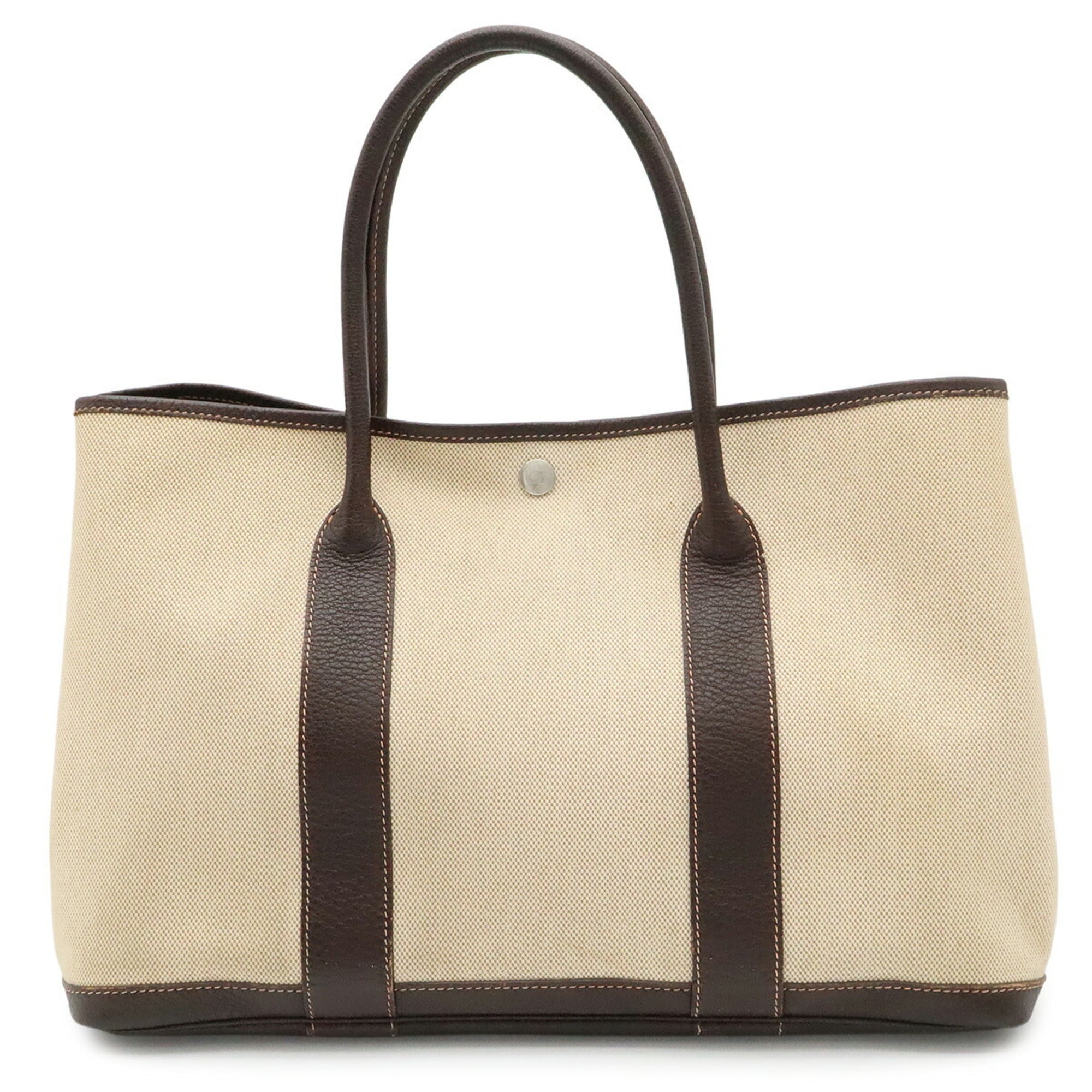 Hermes Brown Natural Toile H Shoulder Bag Tote Bag (Pre-Owned)