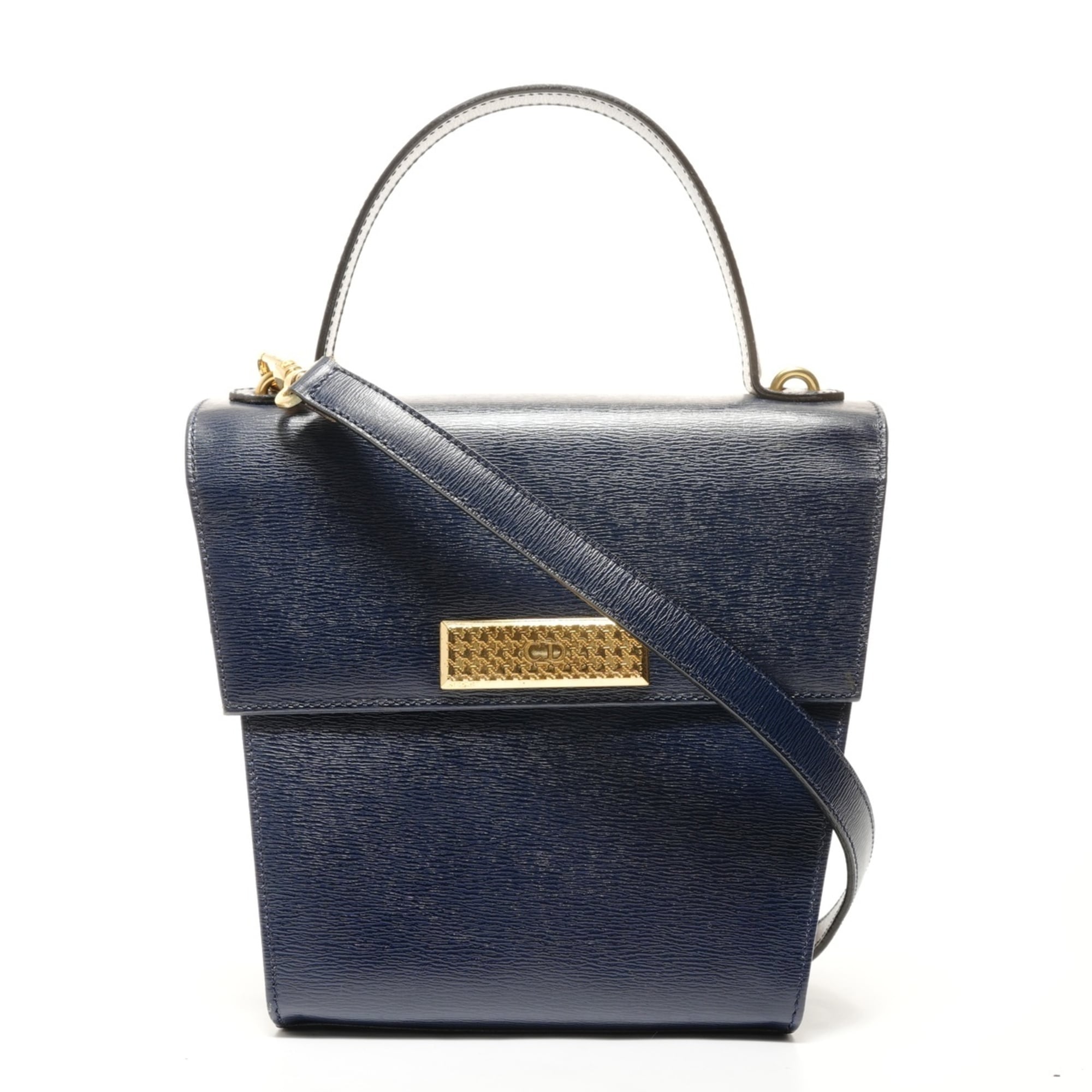 Christian Dior Navy Leather Handbag (Pre-Owned)