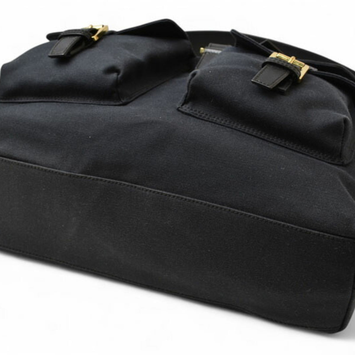 Gucci Black Cotton Canvas Shoulder Bag Sling Bag (Pre-Owned)