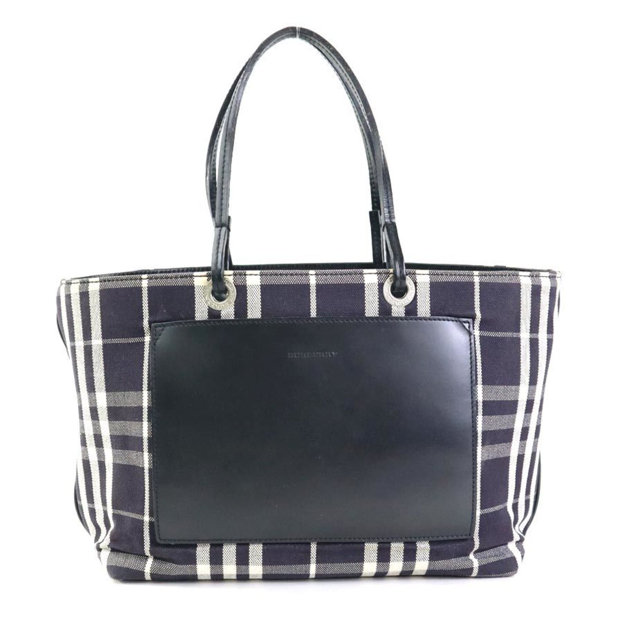 Burberry Black Canvas Leather Handbag (Pre-Owned)