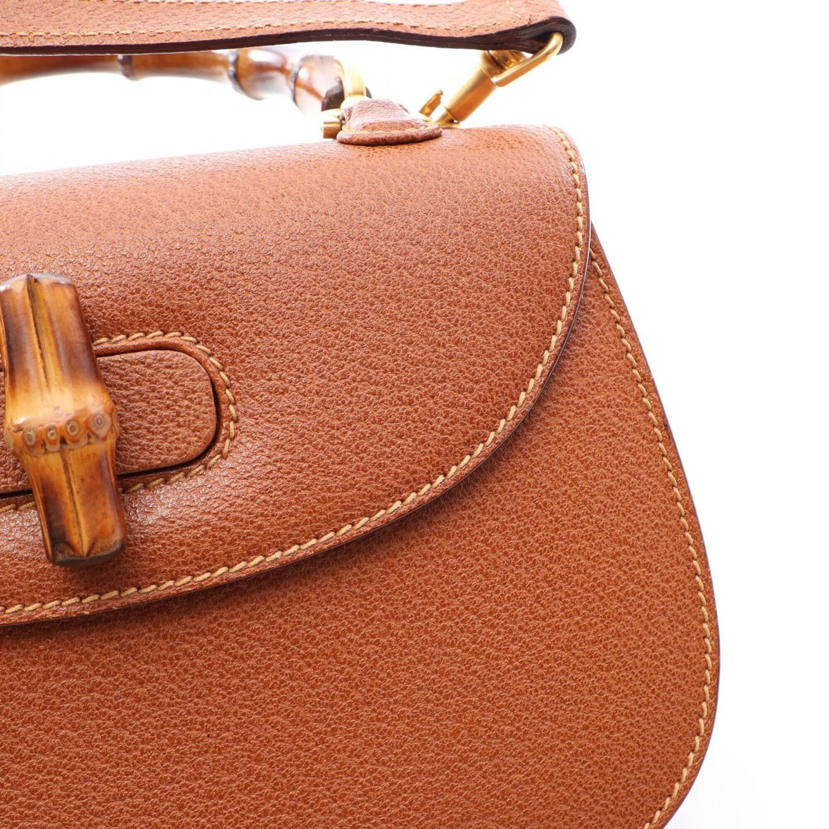Gucci Brown Bamboo Leather Handbag (Pre-Owned)