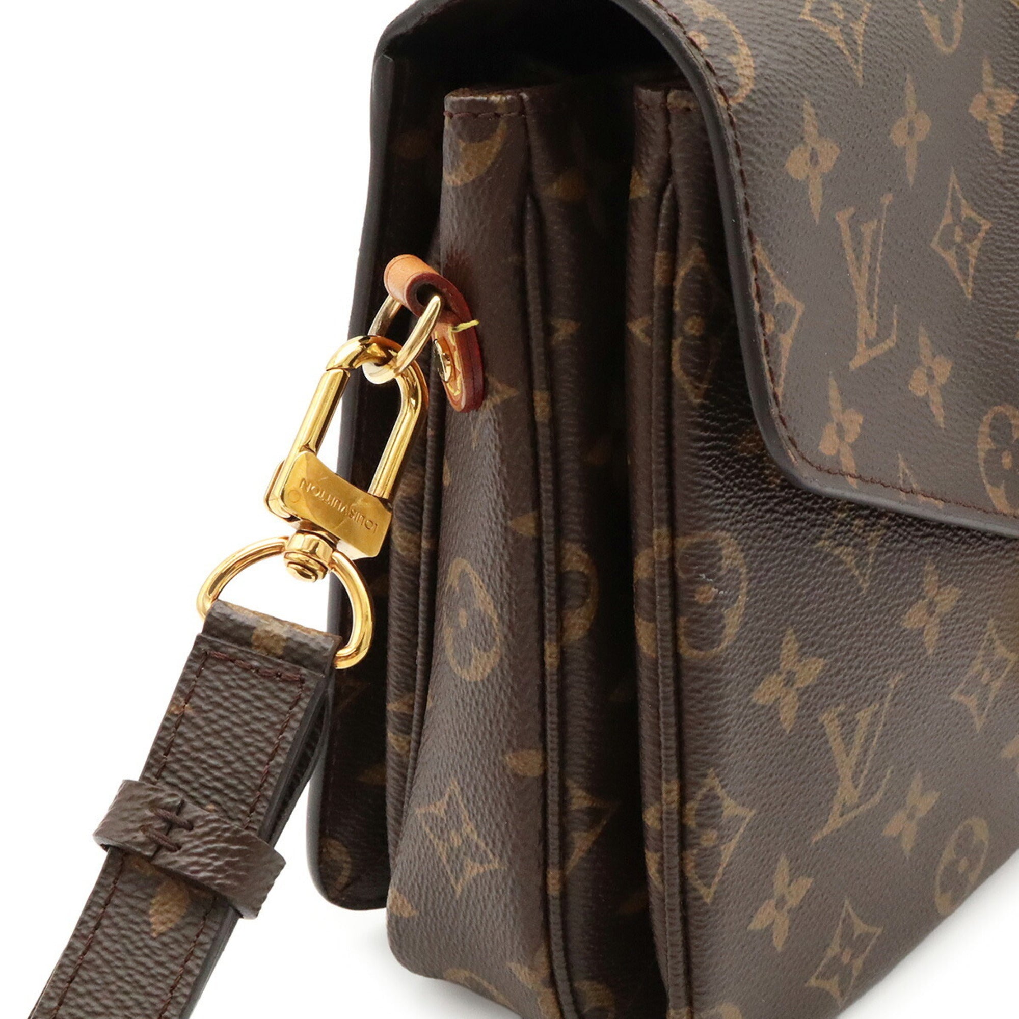 Louis Vuitton Brown Monogram Monogram Clutch Bag Handbag Pochette Shoulder Bag (Pre-Owned)