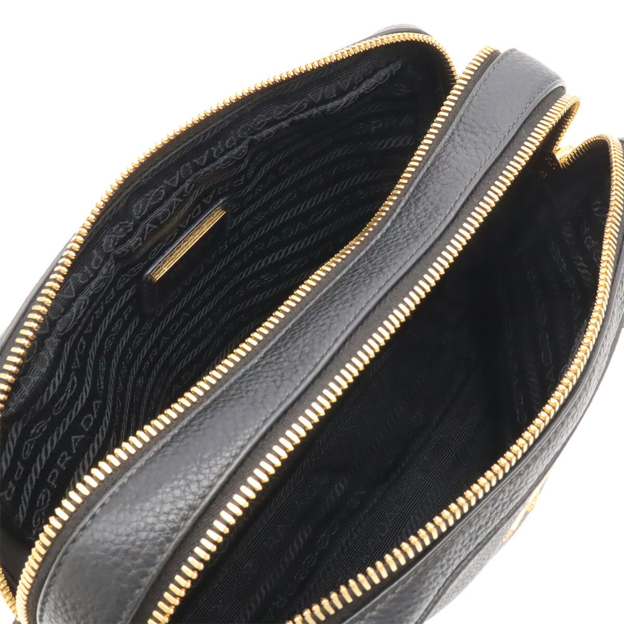 Prada Black Nero Leather Clutch Bag Shoulder Bag (Pre-Owned)