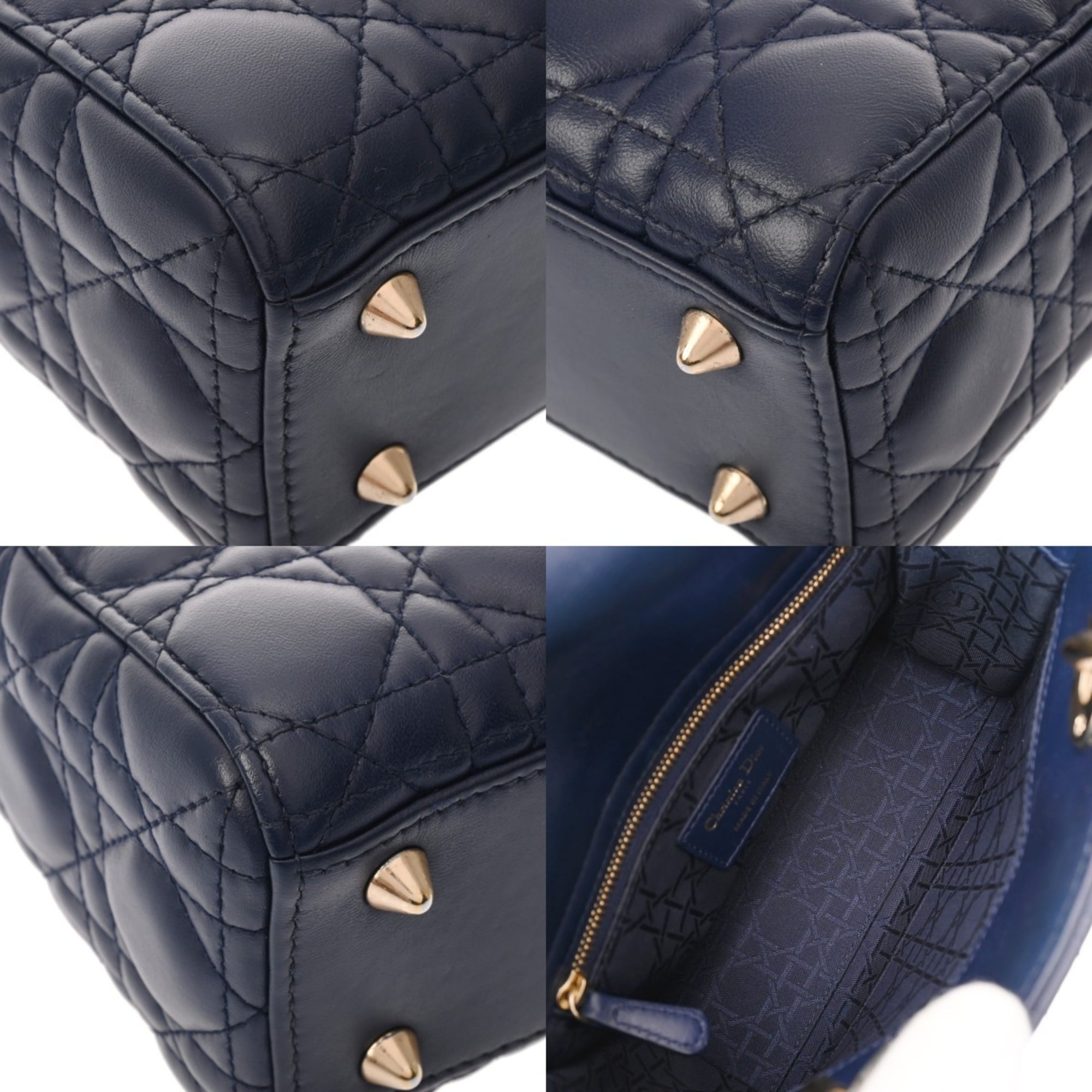 Christian Dior Navy Leather Handbag (Pre-Owned)